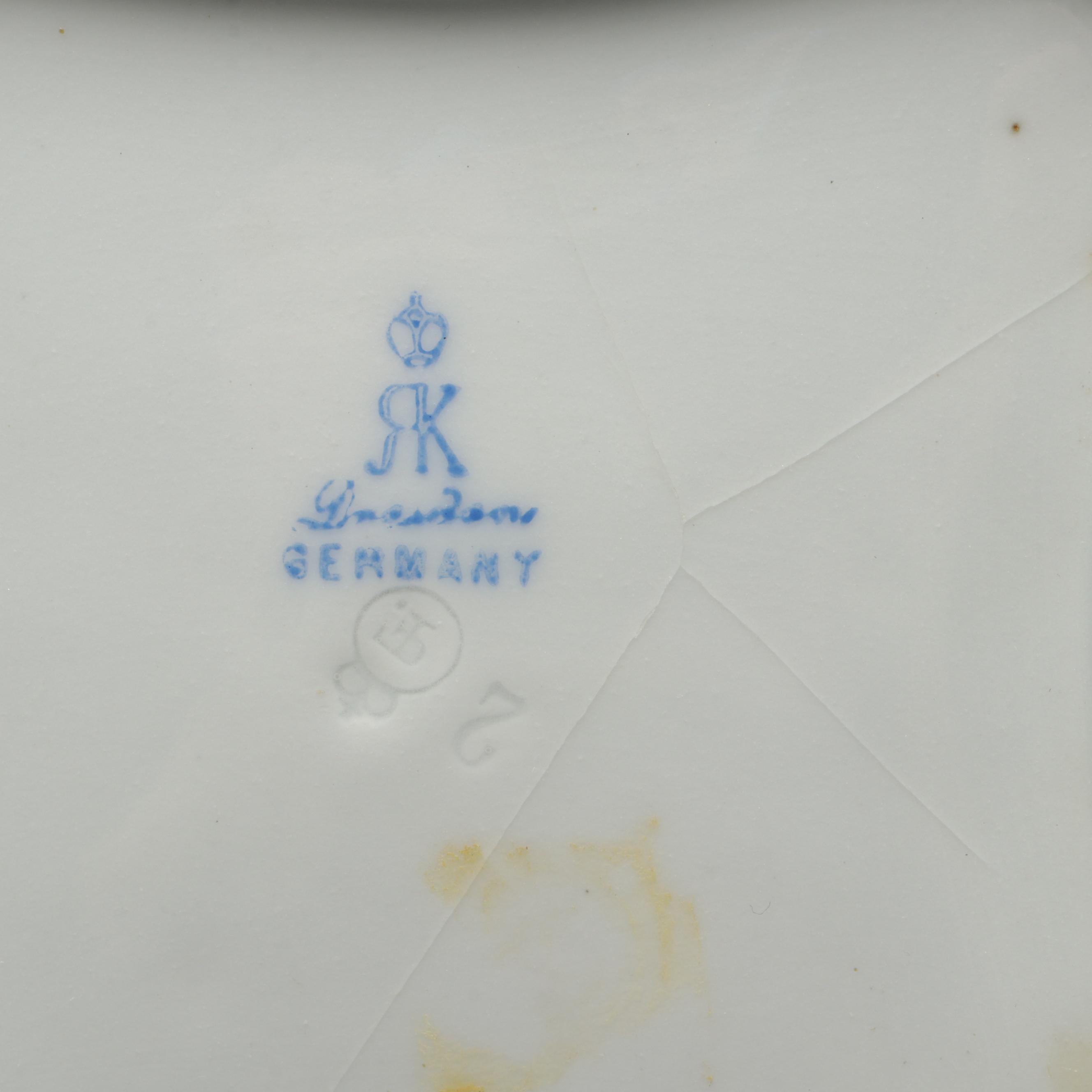 Richard Klemm with Other Dresden Porcelain Yellow Quatrefoil Bowls, Late 19th C.