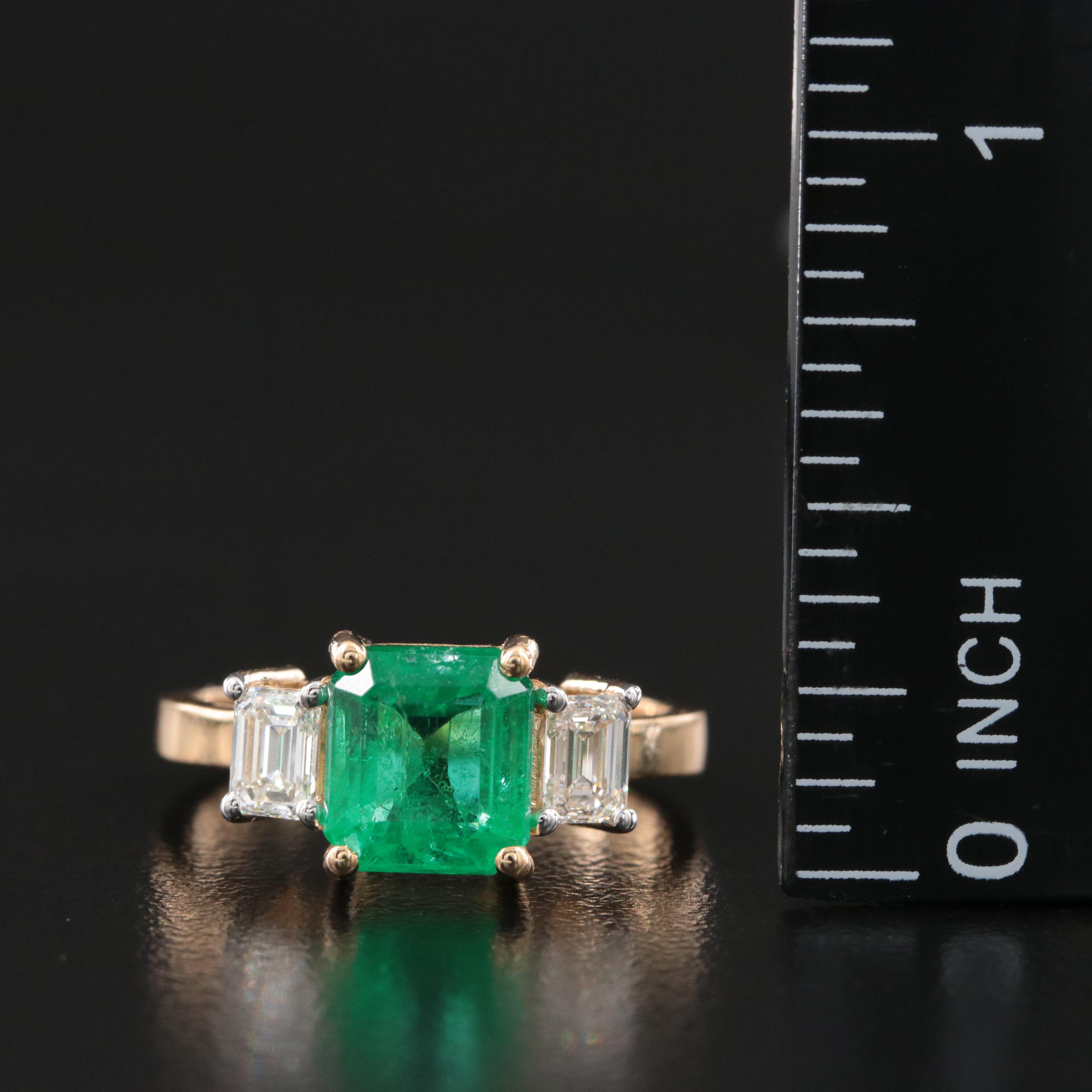 18K 2.03 CT Emerald and 0.61 CTW Diamond Ring With GIA Reports
