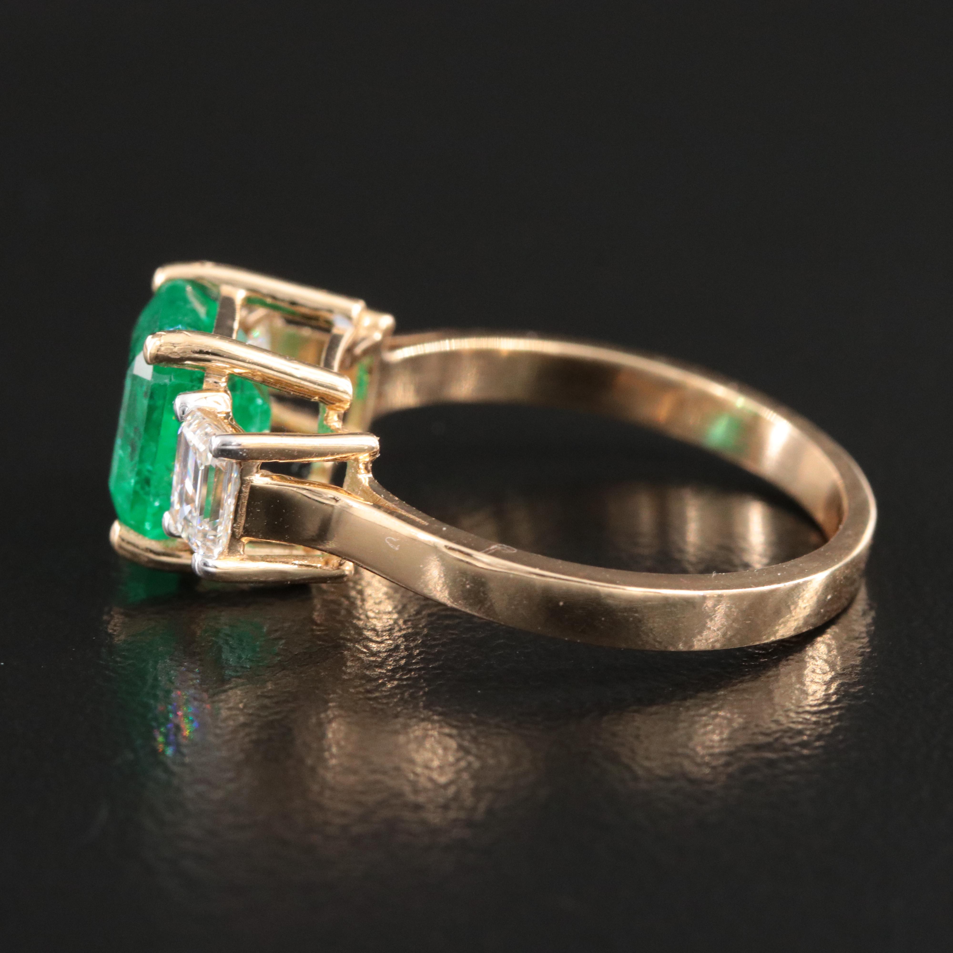 18K 2.03 CT Emerald and 0.61 CTW Diamond Ring With GIA Reports