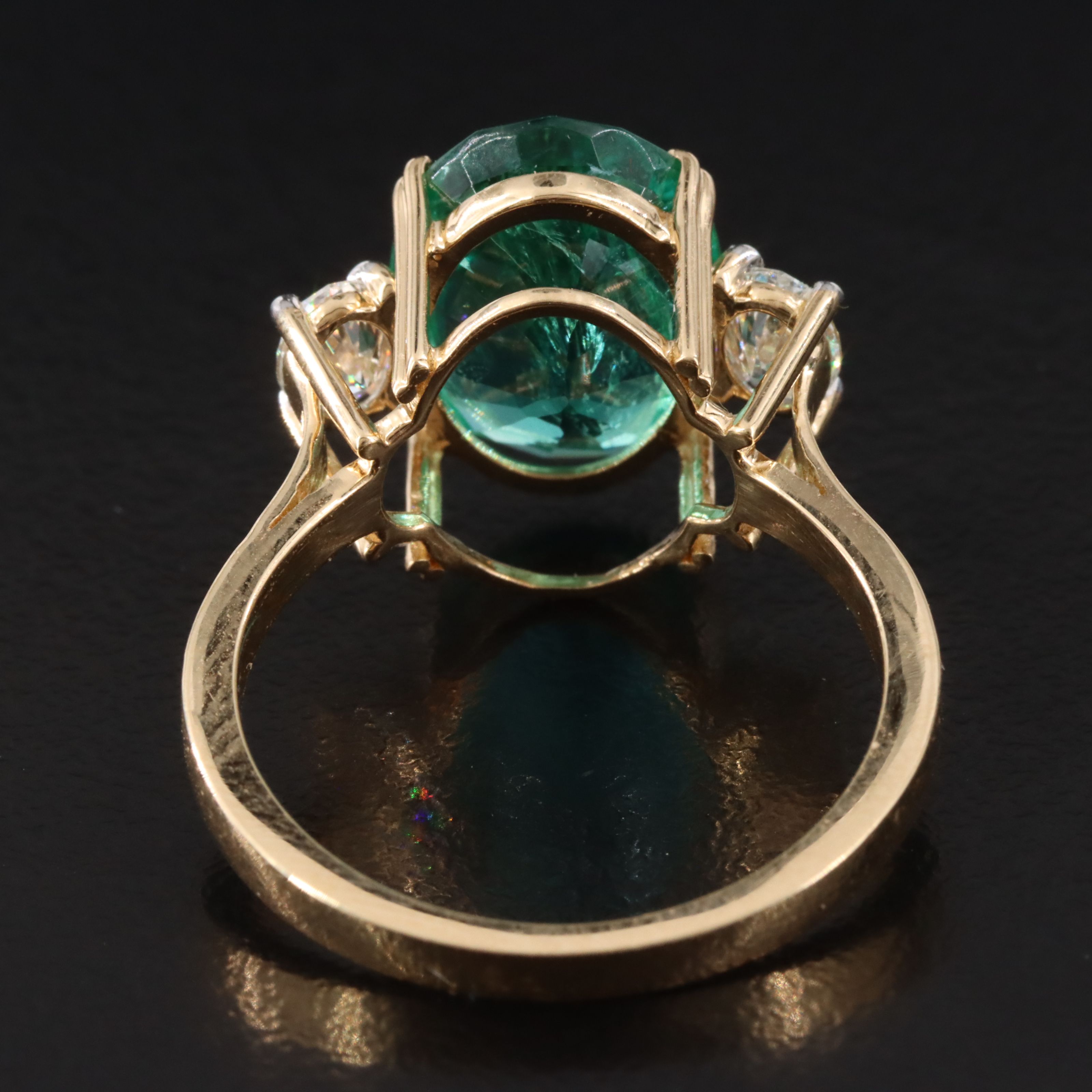 18K 4.75 CT Zambia Emerald and 0.60 CTW Diamond Ring with GIA Reports