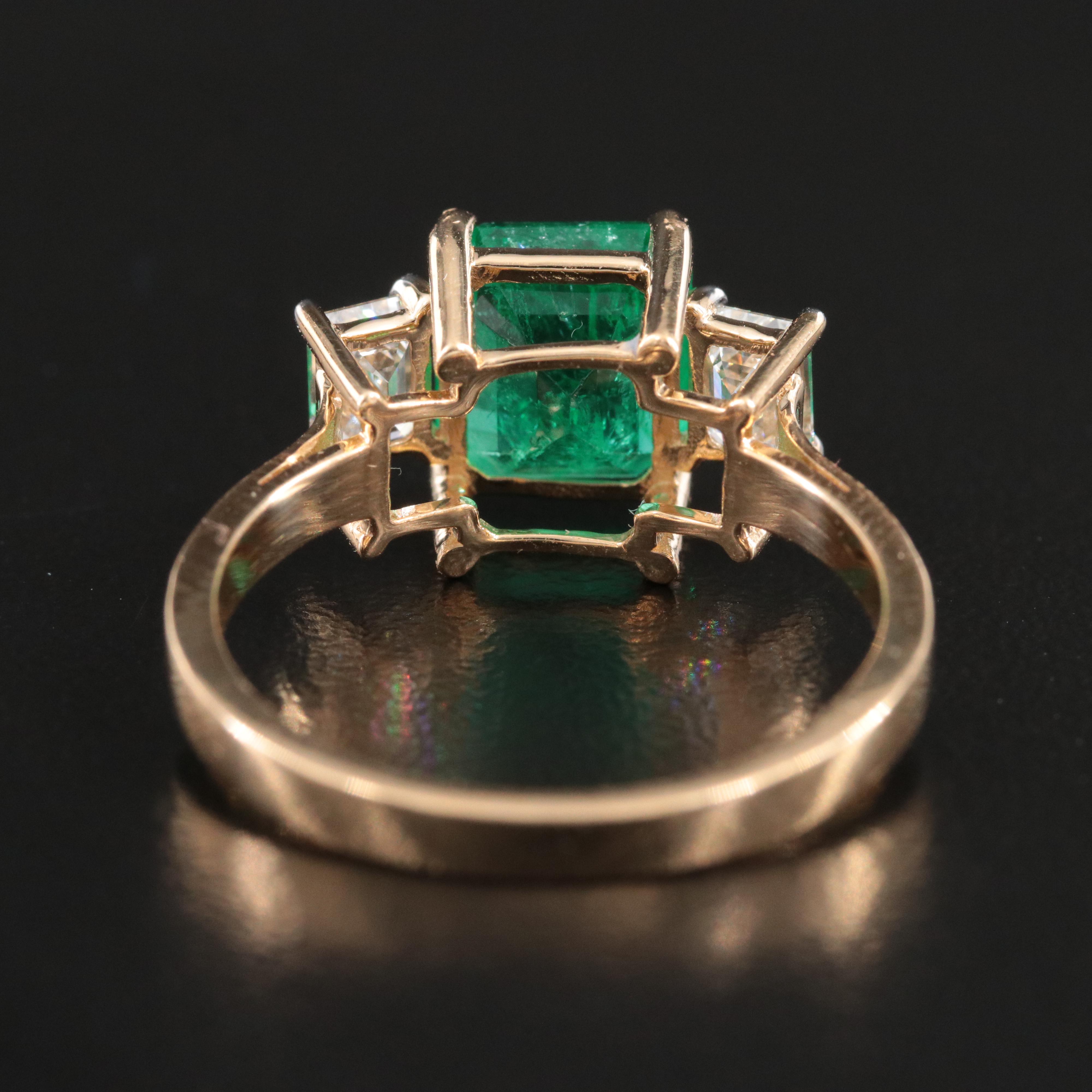 18K 2.03 CT Emerald and 0.61 CTW Diamond Ring With GIA Reports