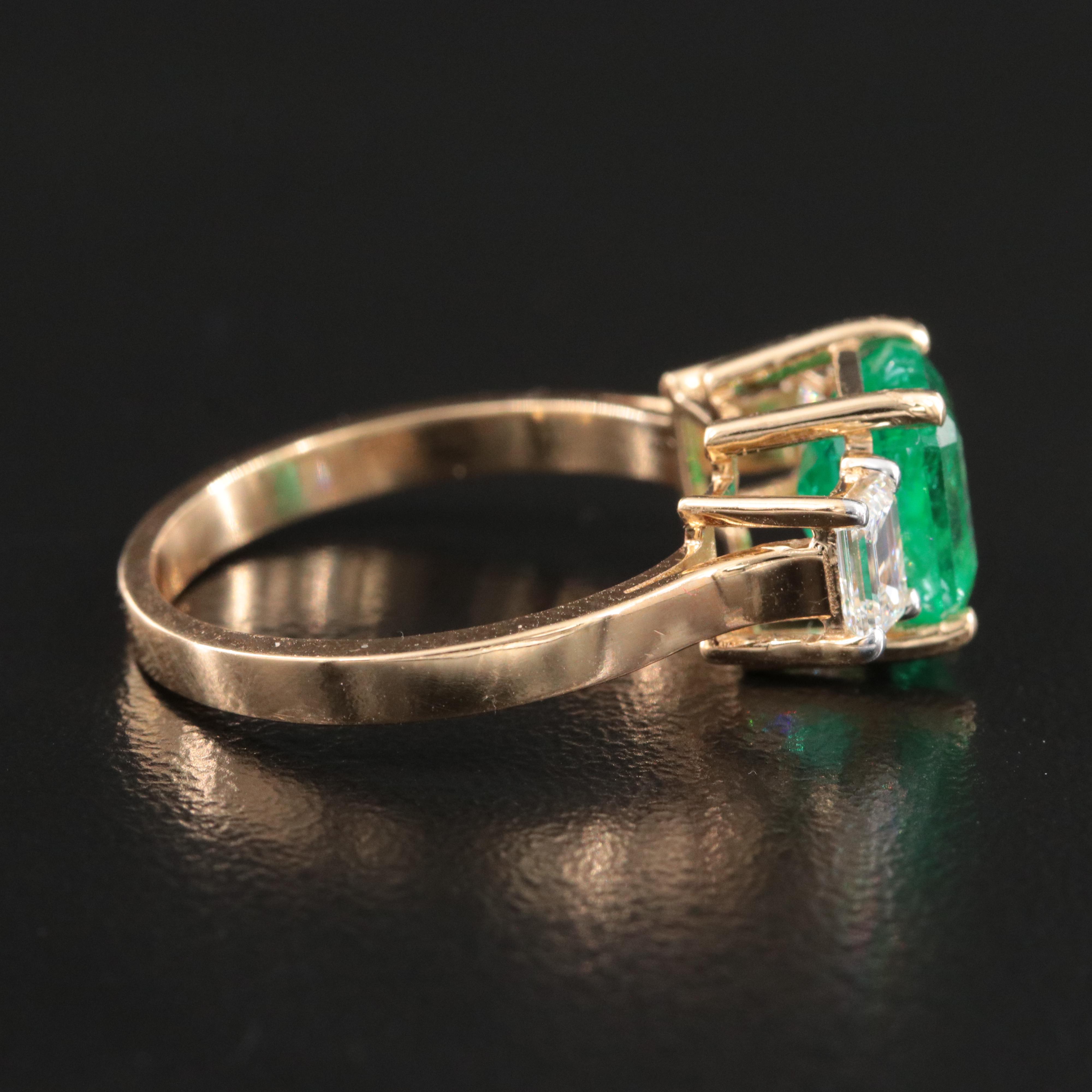 18K 2.03 CT Emerald and 0.61 CTW Diamond Ring With GIA Reports