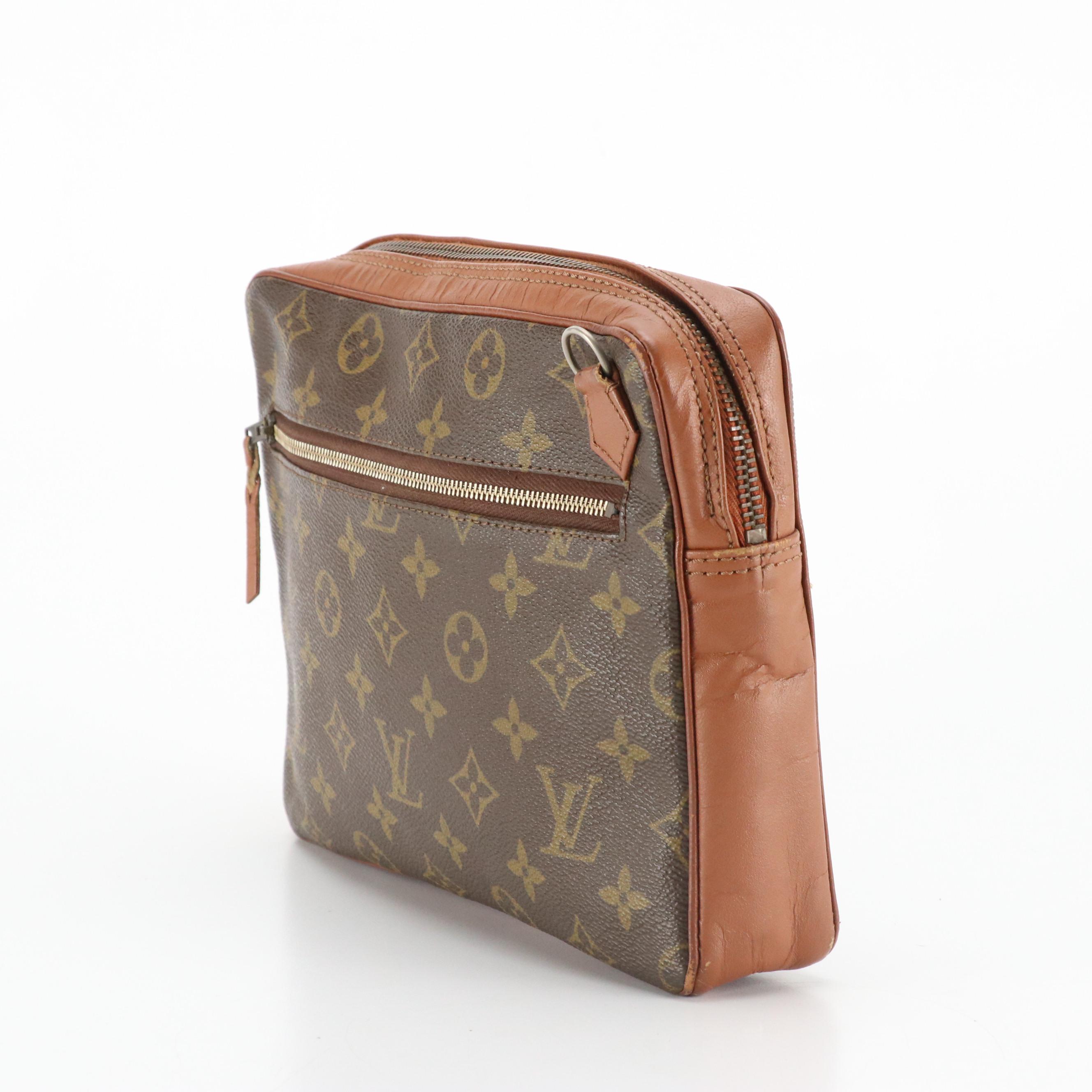 Louis Vuitton Monogram Canvas and Leather Zip Pouch