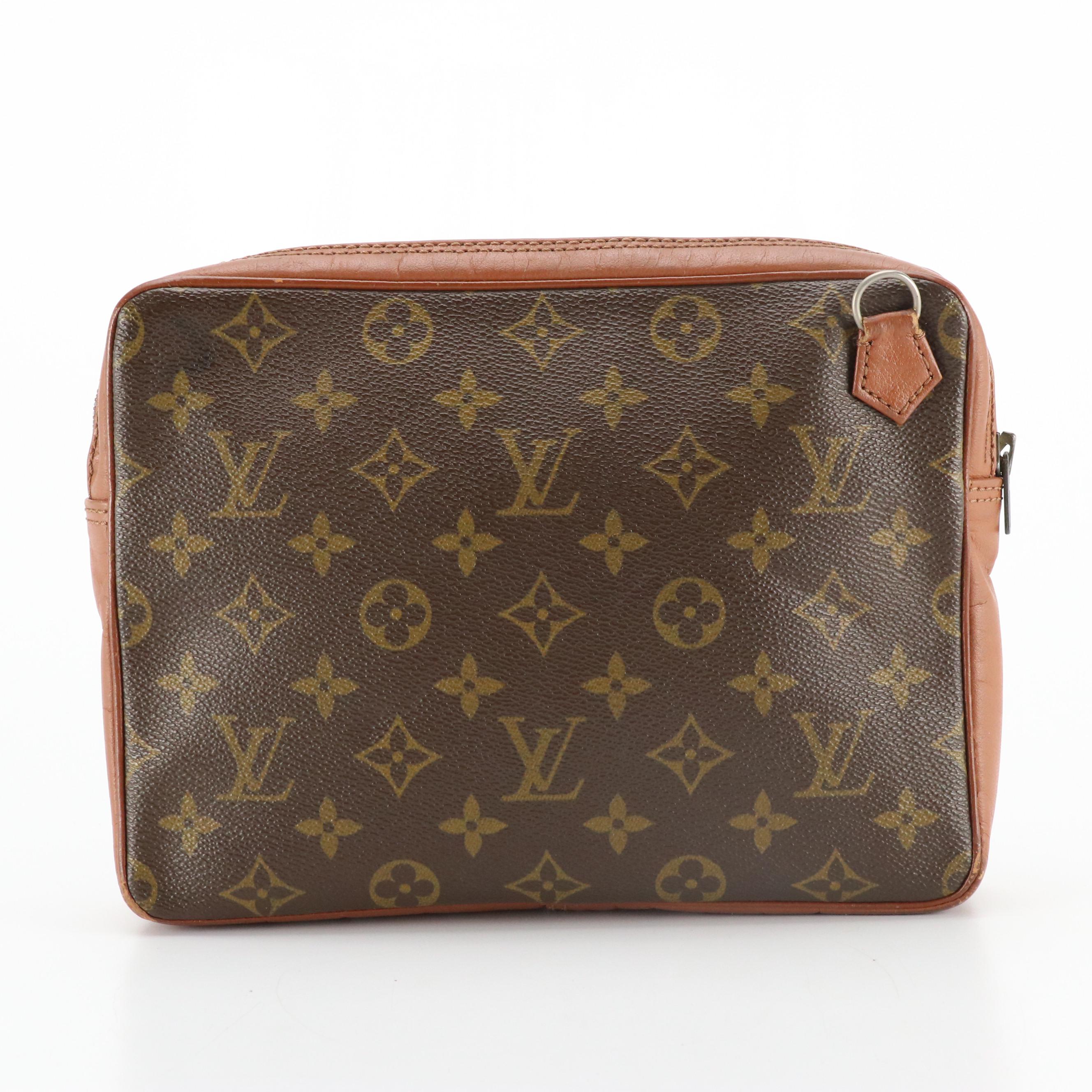 Louis Vuitton Monogram Canvas and Leather Zip Pouch