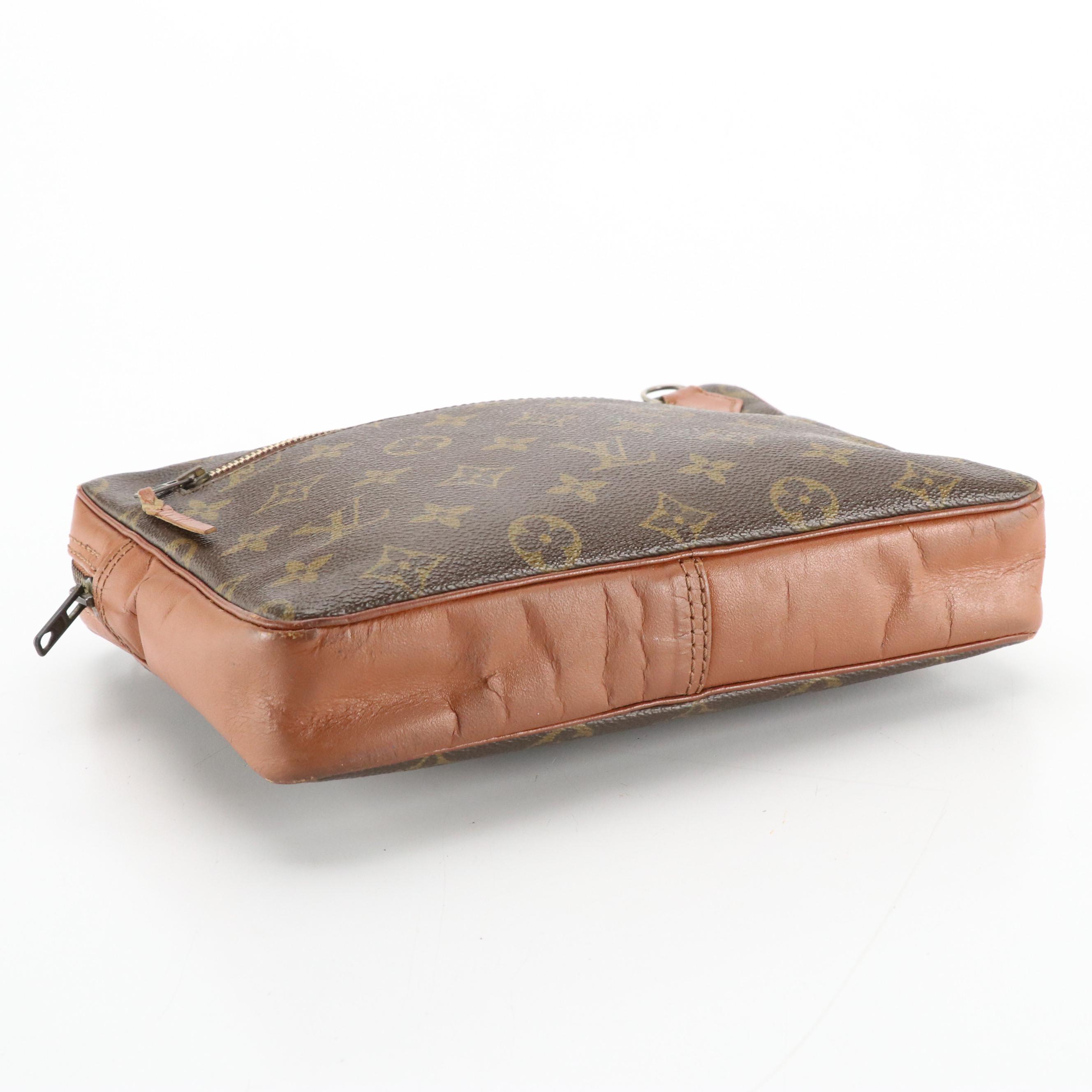 Louis Vuitton Monogram Canvas and Leather Zip Pouch