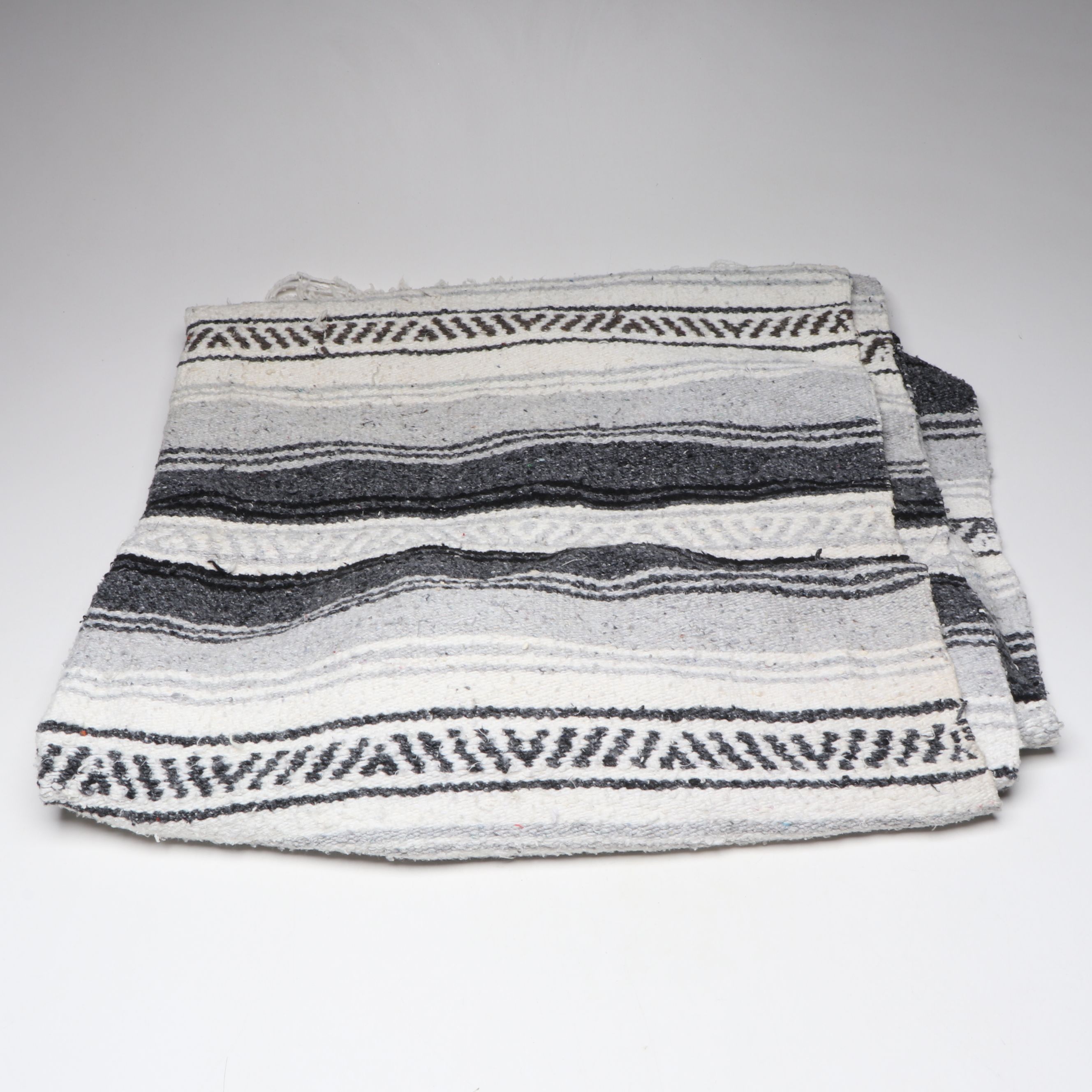 Leather Lined Chest with Southwestern Style Blanket