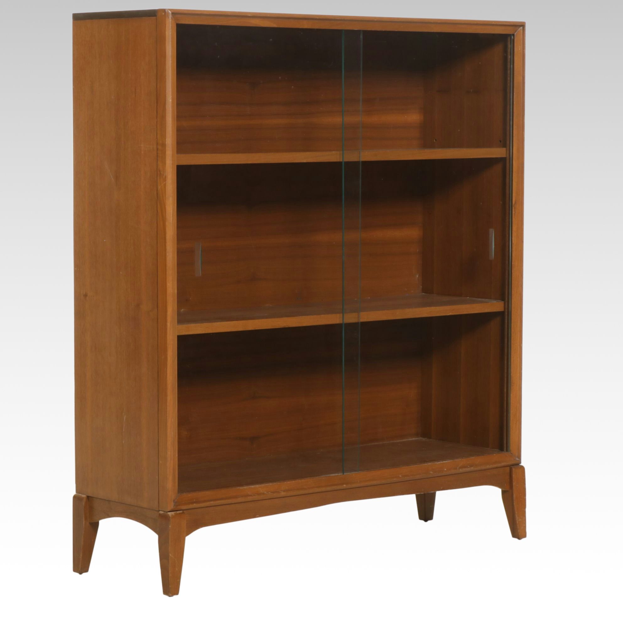 Mid Century Modern Bookcase with Sliding Glass Doors