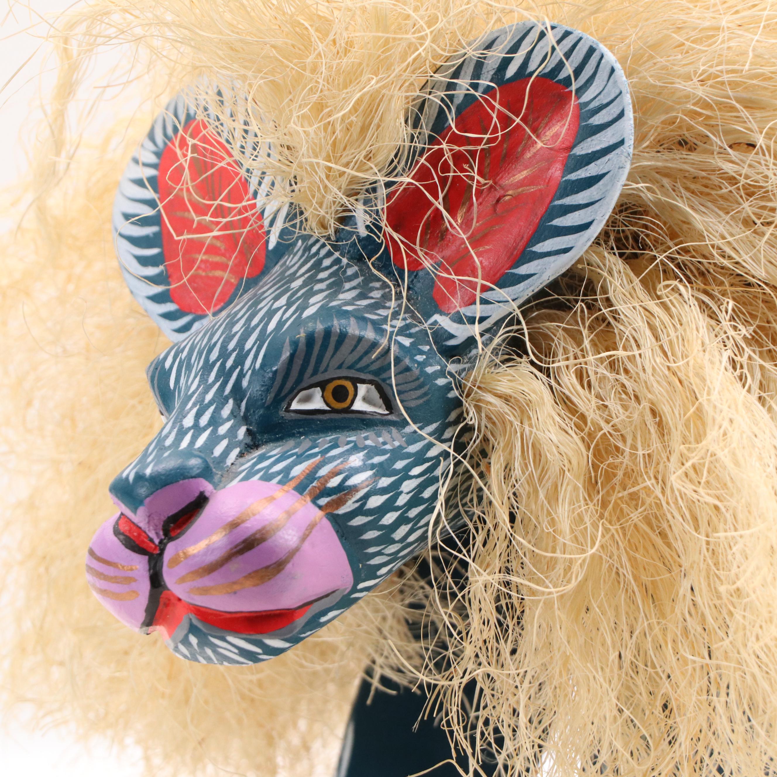 Epifanio Fuentes Polychrome Oaxaca Wood Carving of Hyena