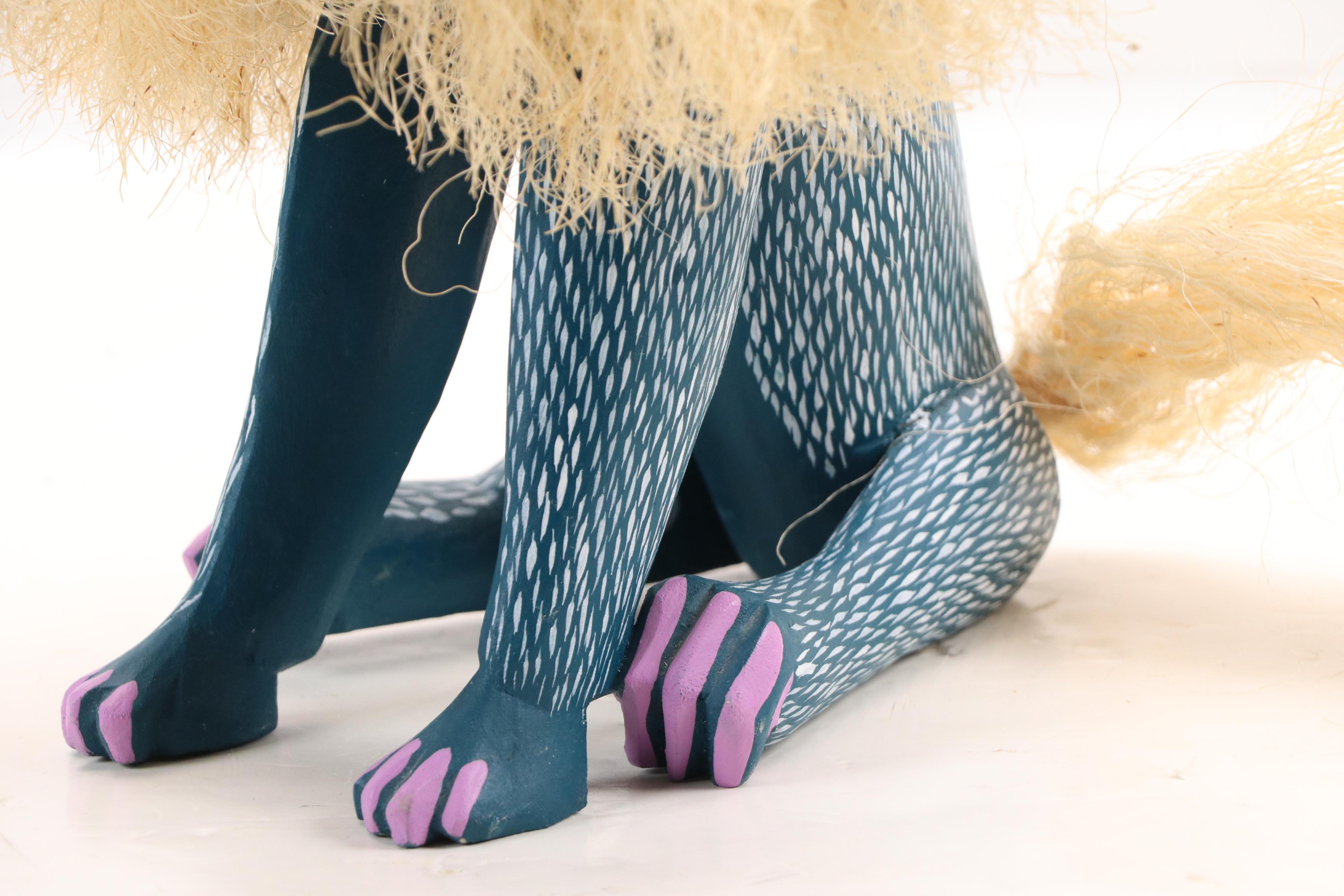 Epifanio Fuentes Polychrome Oaxaca Wood Carving of Hyena