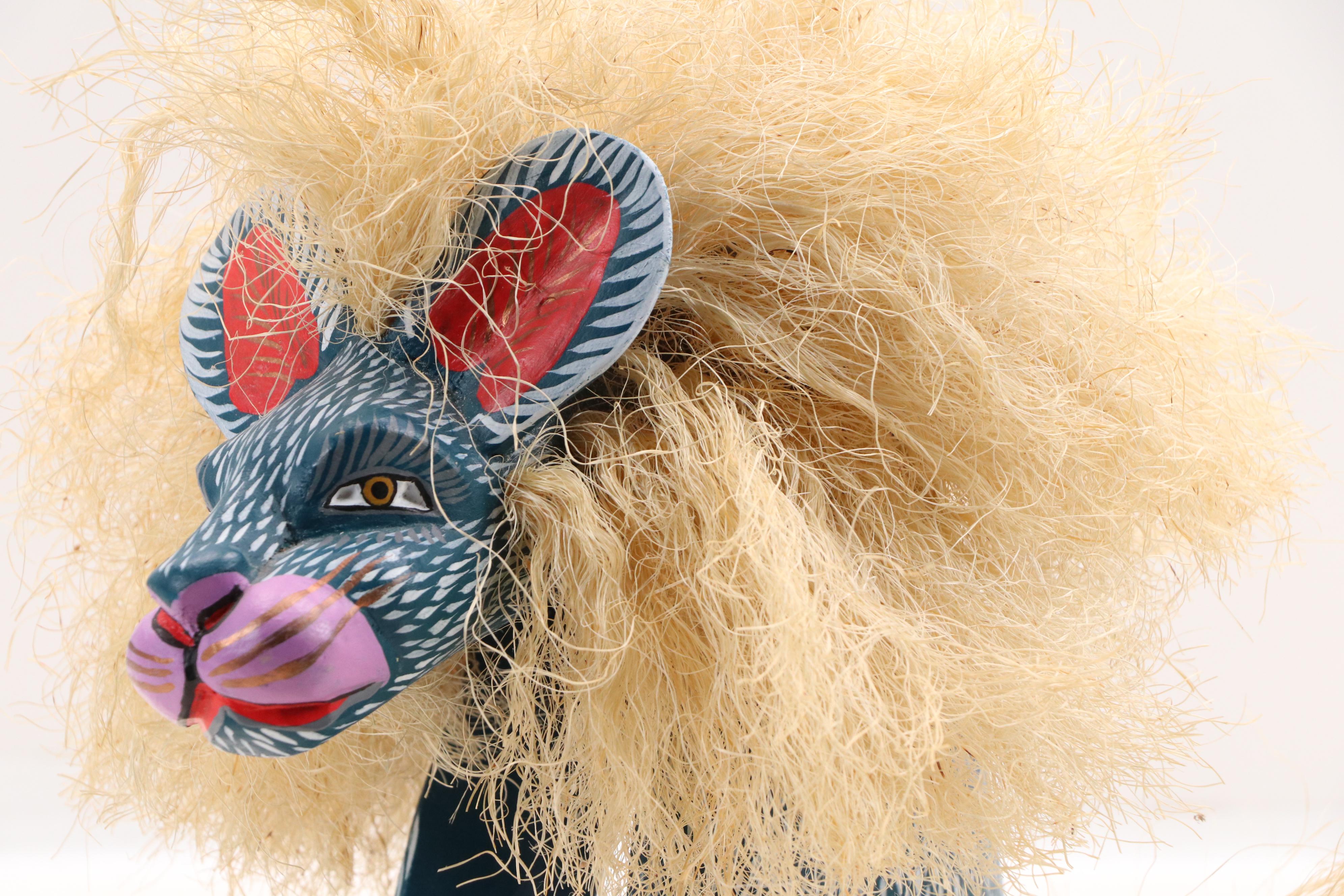 Epifanio Fuentes Polychrome Oaxaca Wood Carving of Hyena