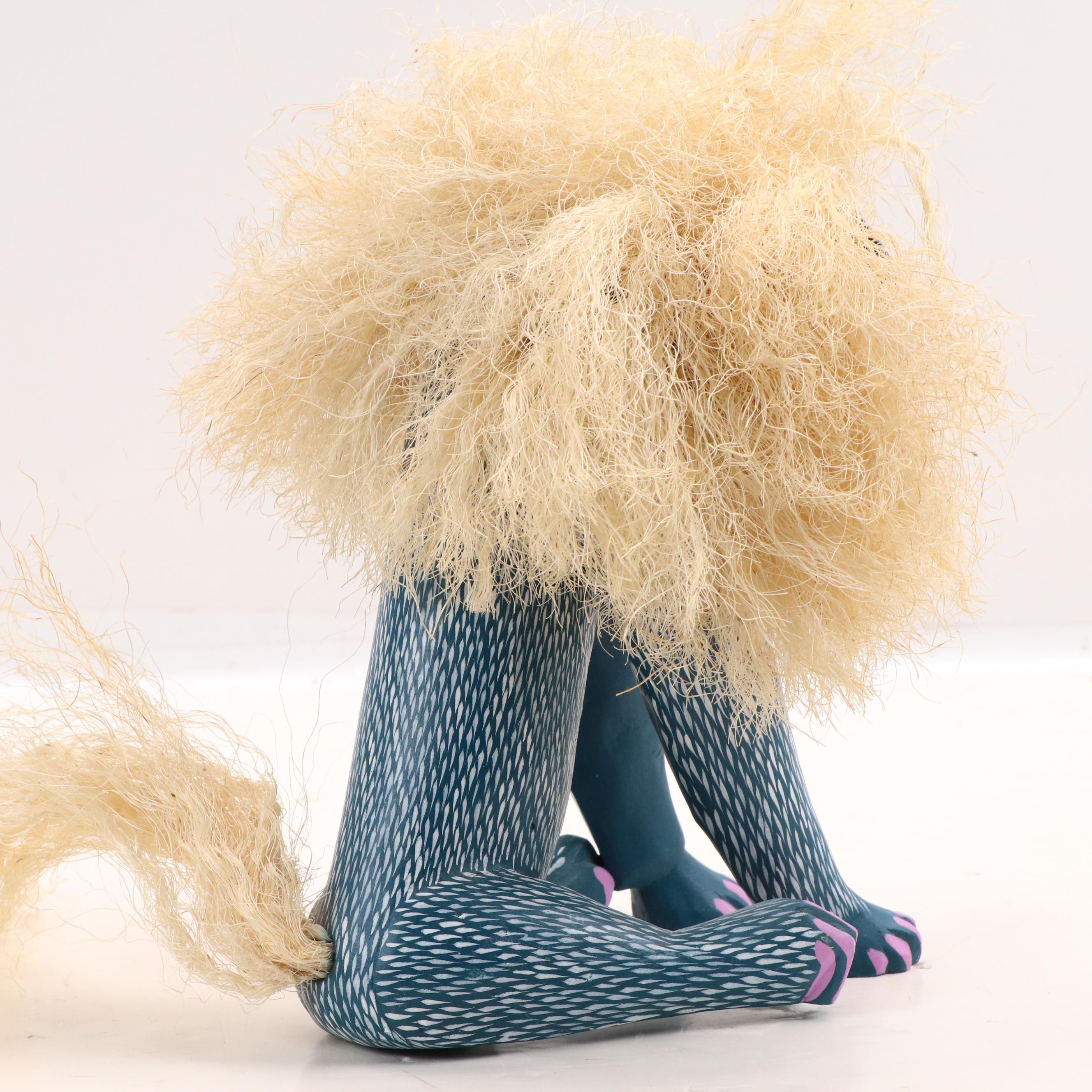 Epifanio Fuentes Polychrome Oaxaca Wood Carving of Hyena