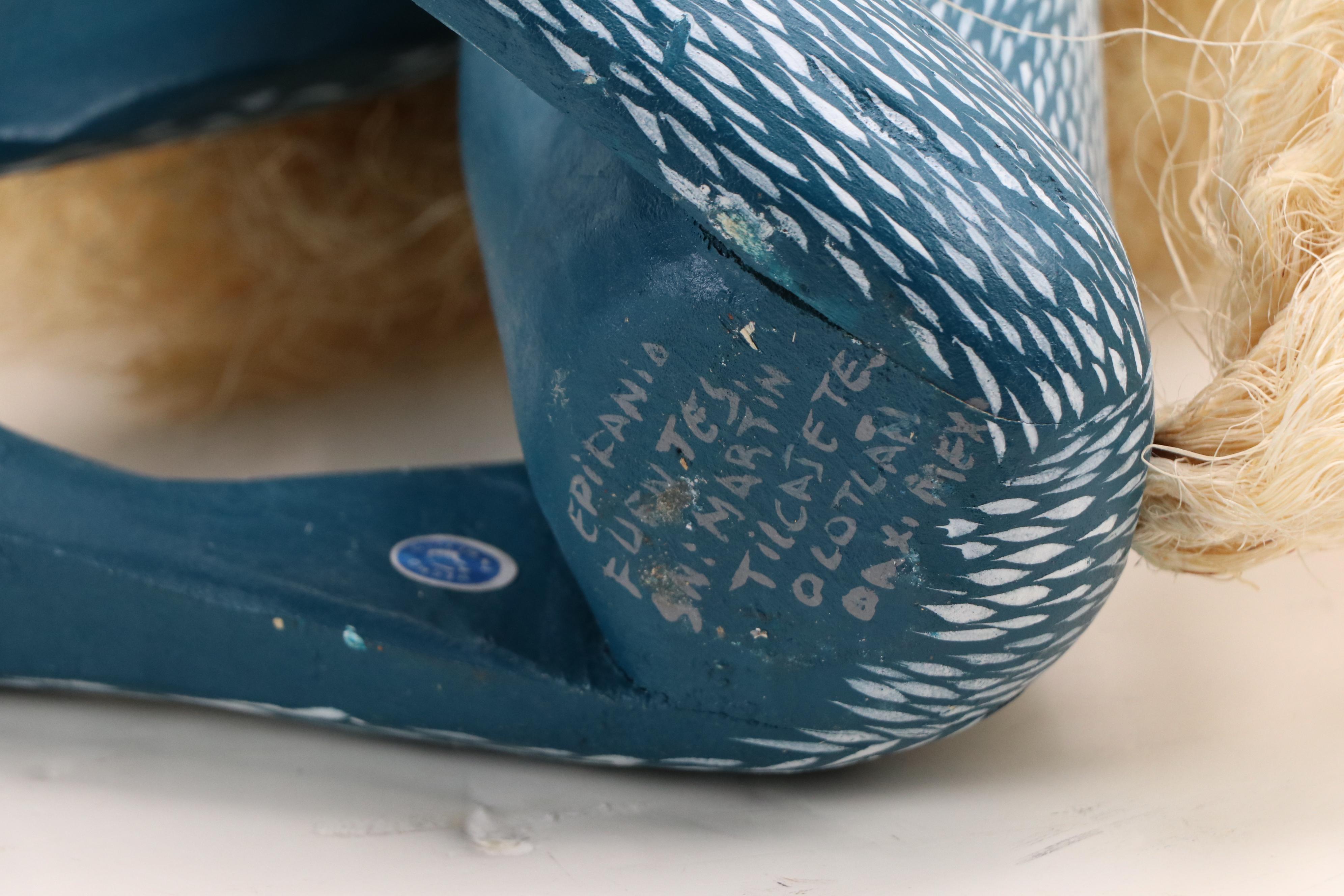 Epifanio Fuentes Polychrome Oaxaca Wood Carving of Hyena