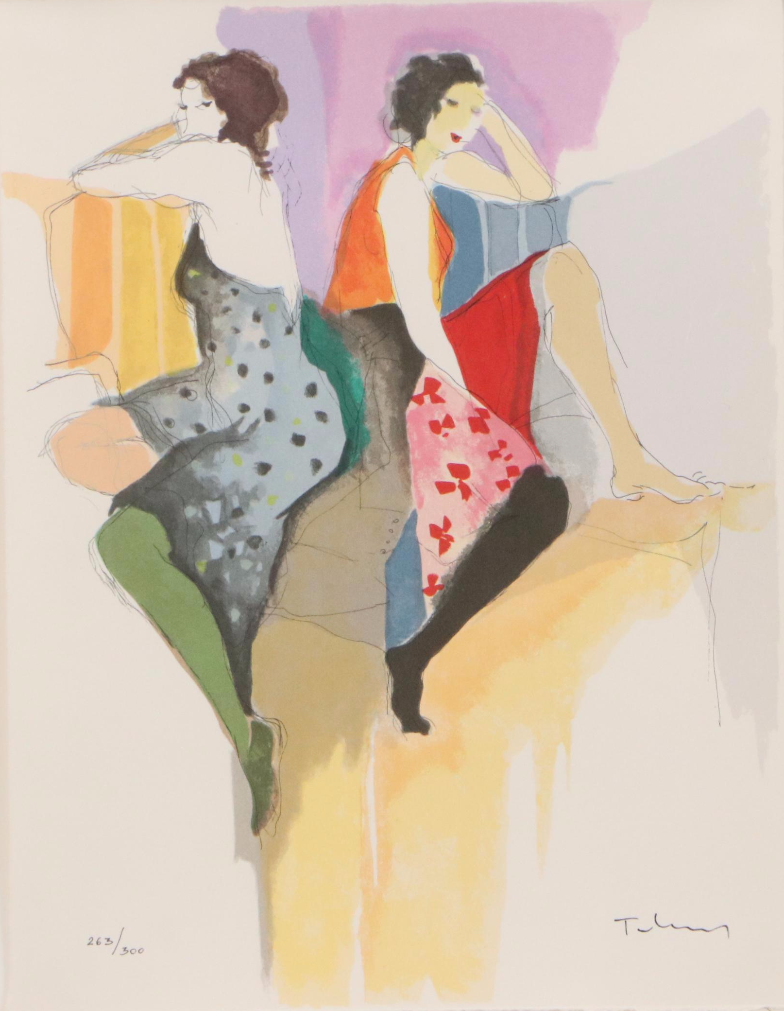 Itzchak Tarkay Serigraph "Les Parisiens," 1991