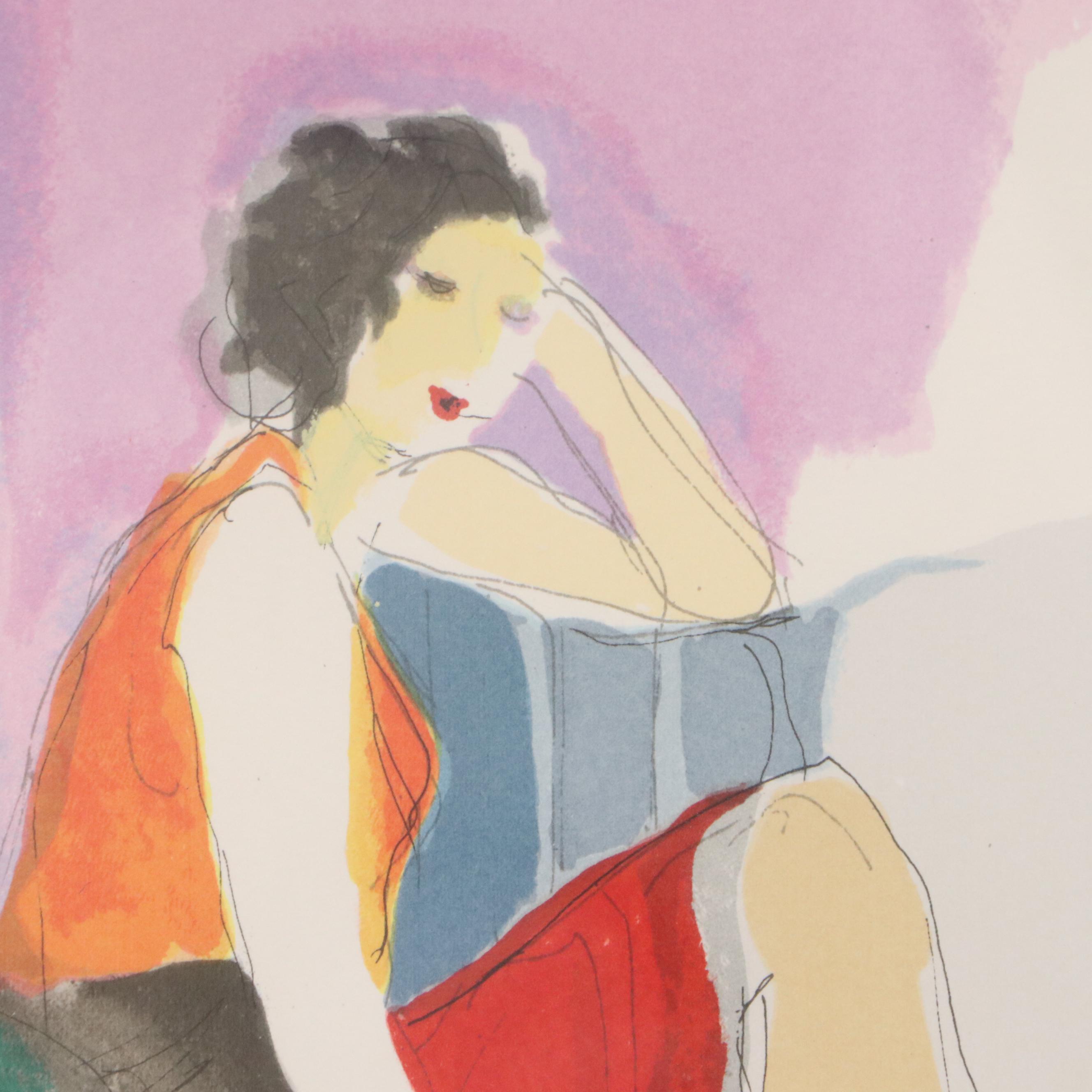 Itzchak Tarkay Serigraph "Les Parisiens," 1991