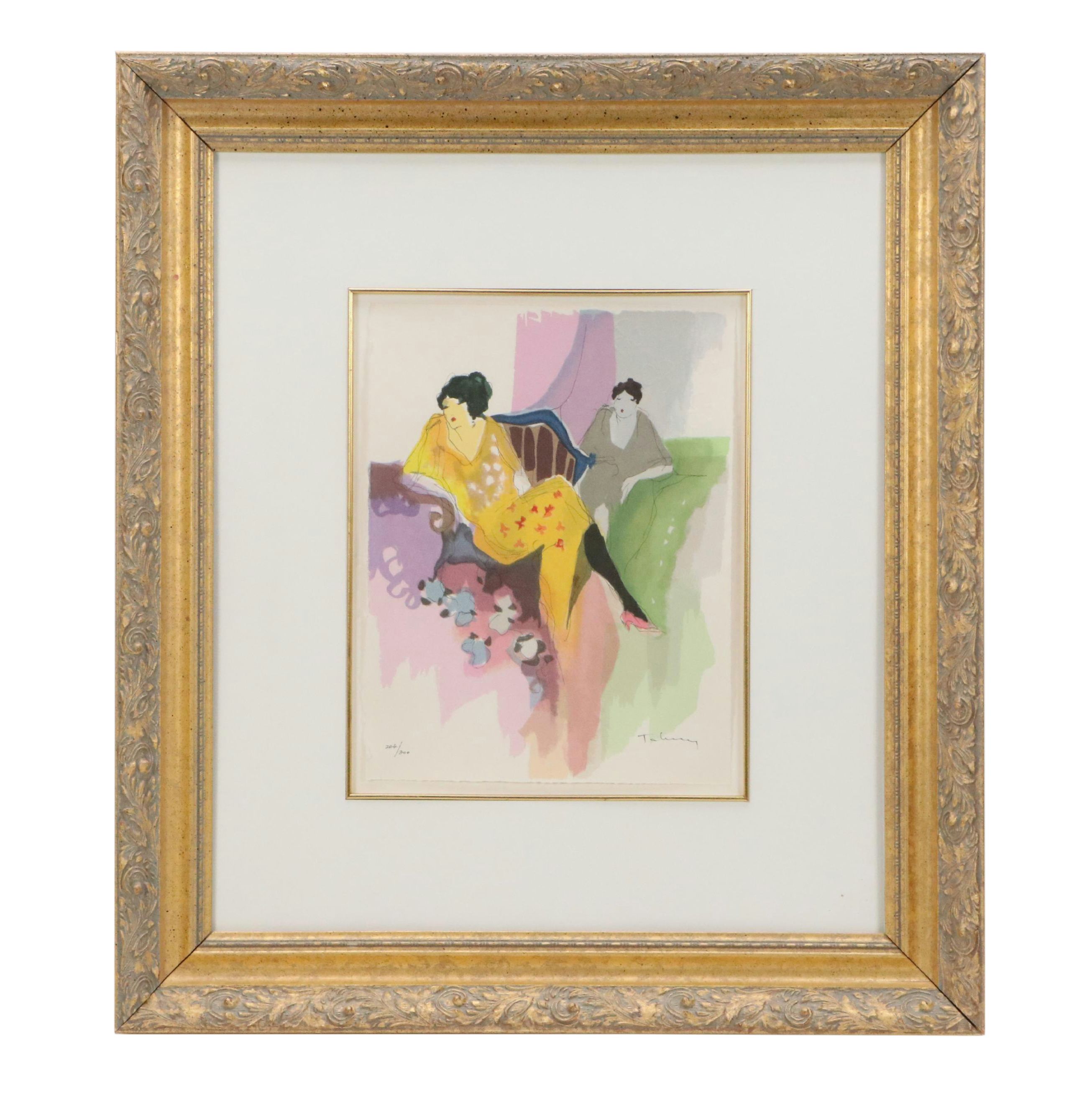 Itzchak Tarkay Serigraph "Le Divan," Late 20th Century