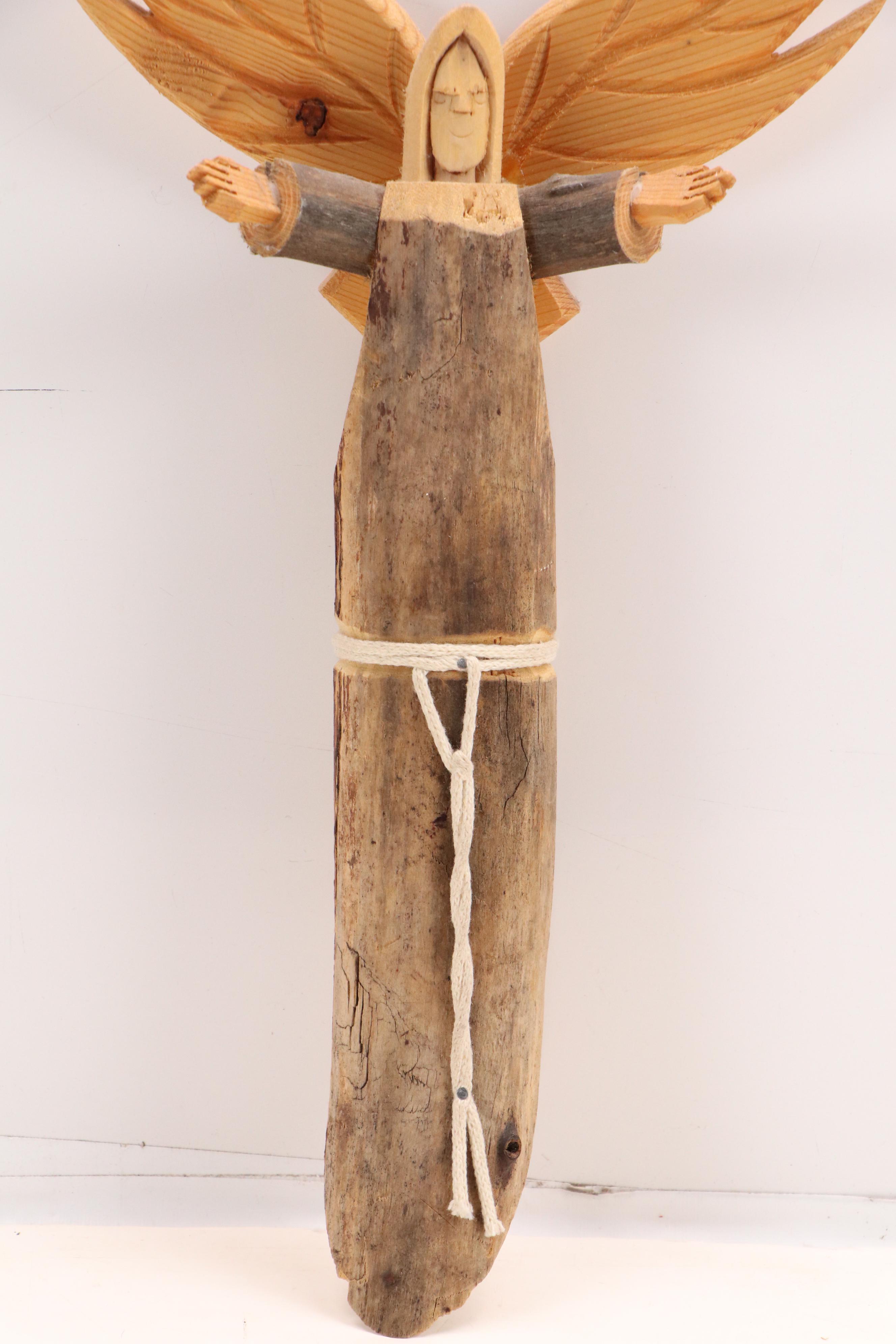 Hector Rascon Hand-Carved Wood Angel