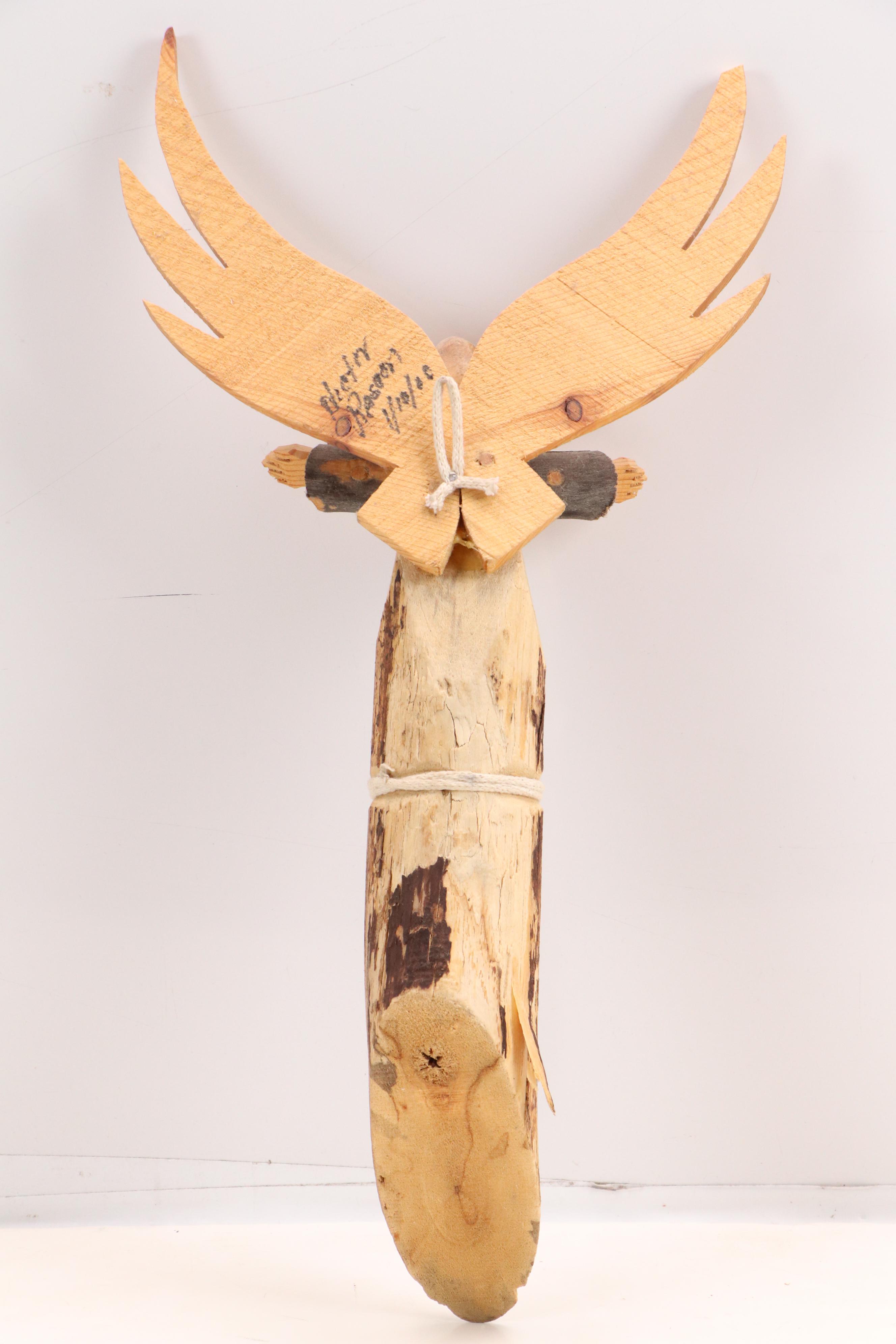 Hector Rascon Hand-Carved Wood Angel