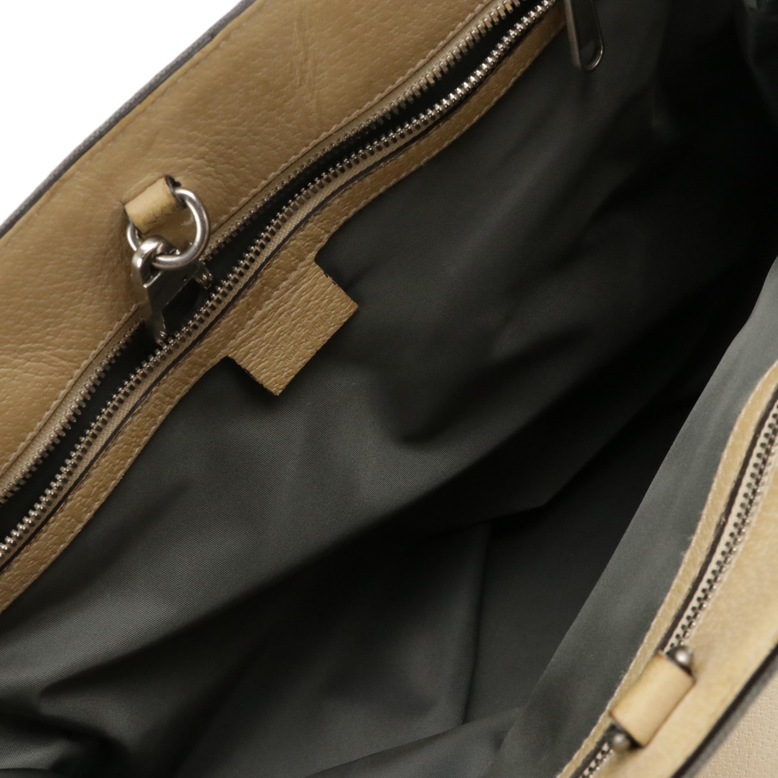 Gucci Off the Grid Two-Way Tote in Jumbo GG Grey Econyl Nylon and Leather Trim