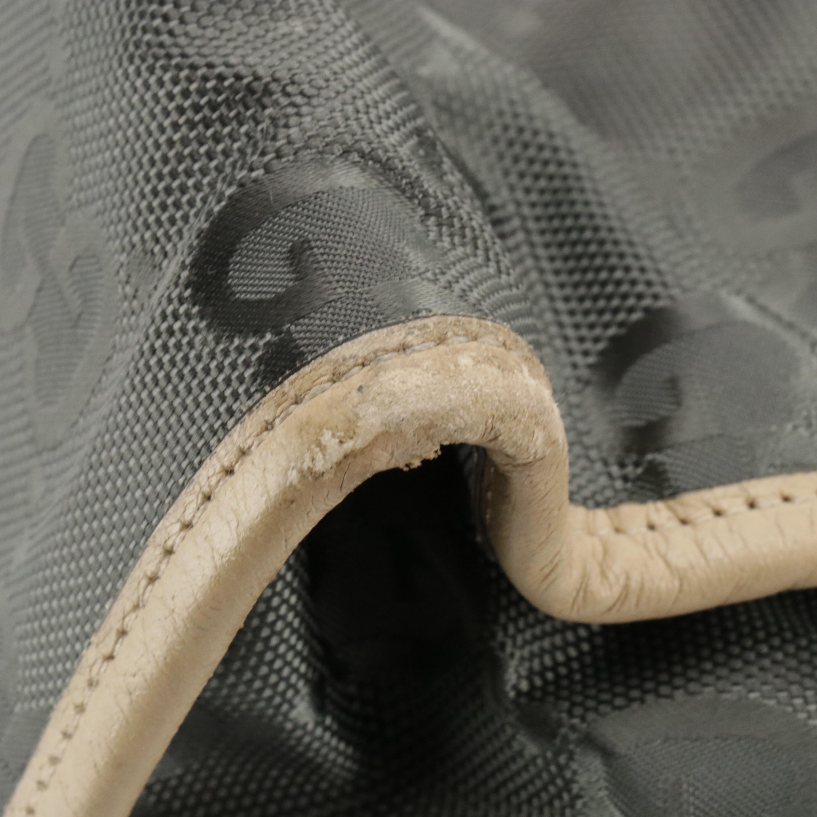 Gucci Off the Grid Two-Way Tote in Jumbo GG Grey Econyl Nylon and Leather Trim