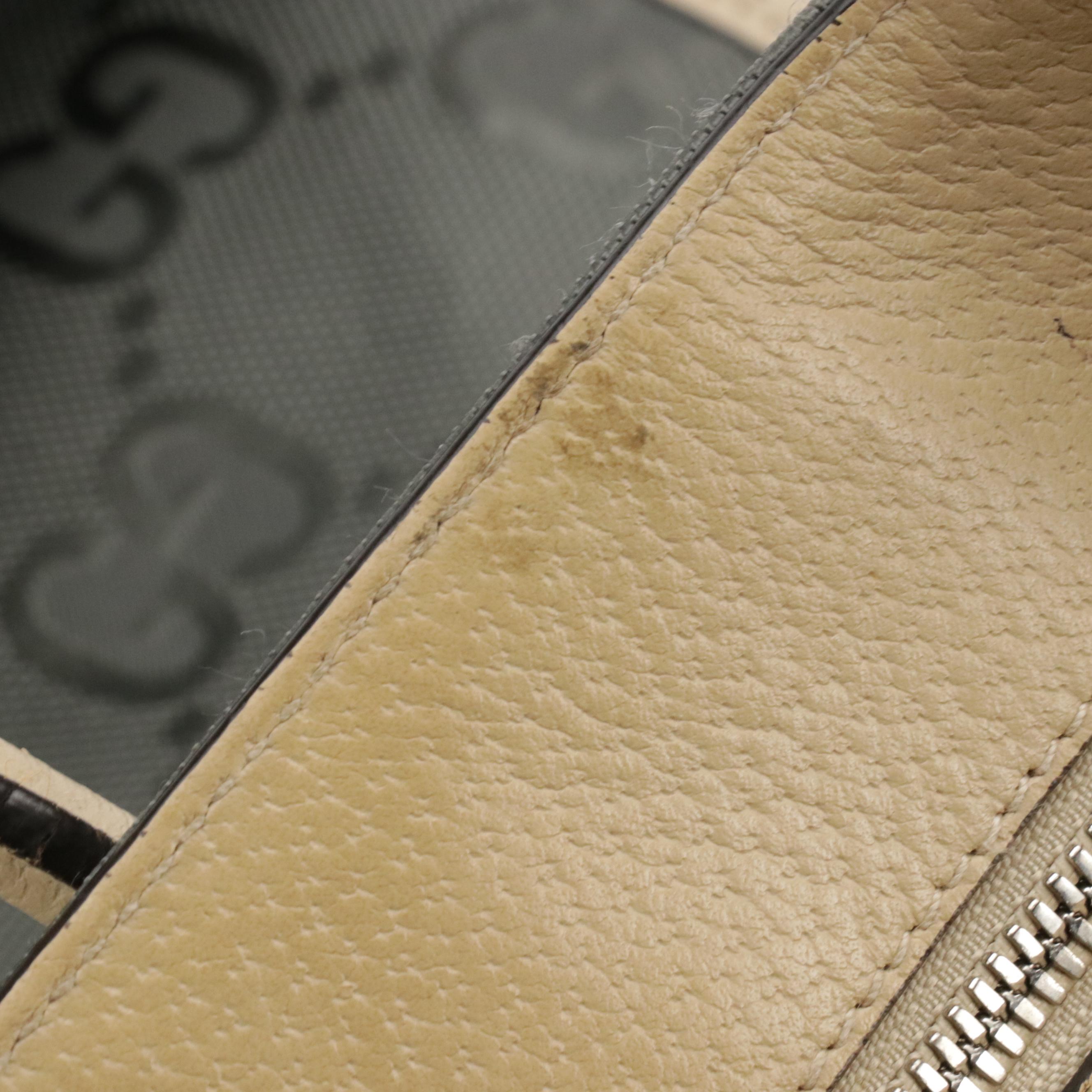 Gucci Off the Grid Two-Way Tote in Jumbo GG Grey Econyl Nylon and Leather Trim