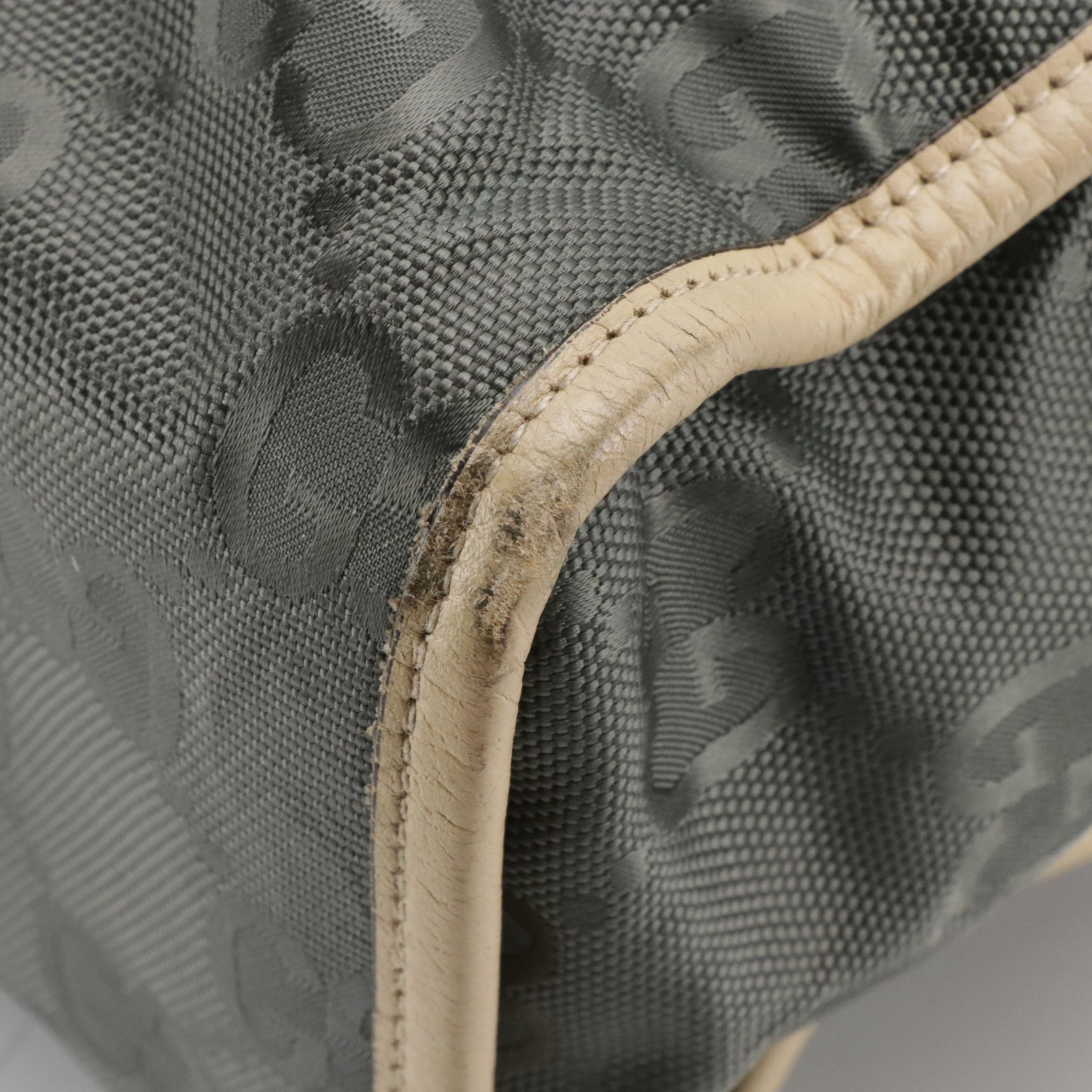 Gucci Off the Grid Two-Way Tote in Jumbo GG Grey Econyl Nylon and Leather Trim