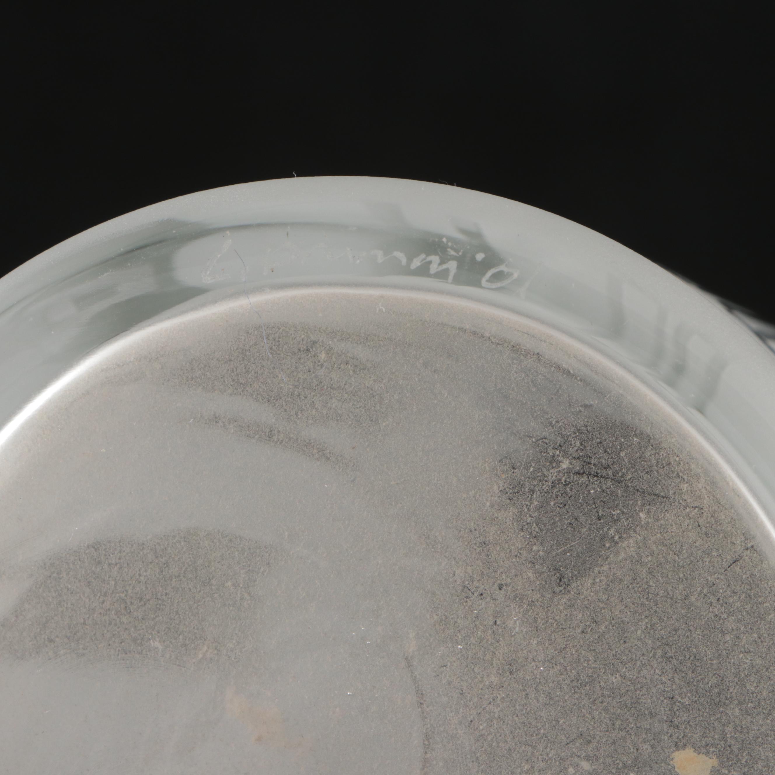 Leandra Drumm Etched Glass Bowl and Vase