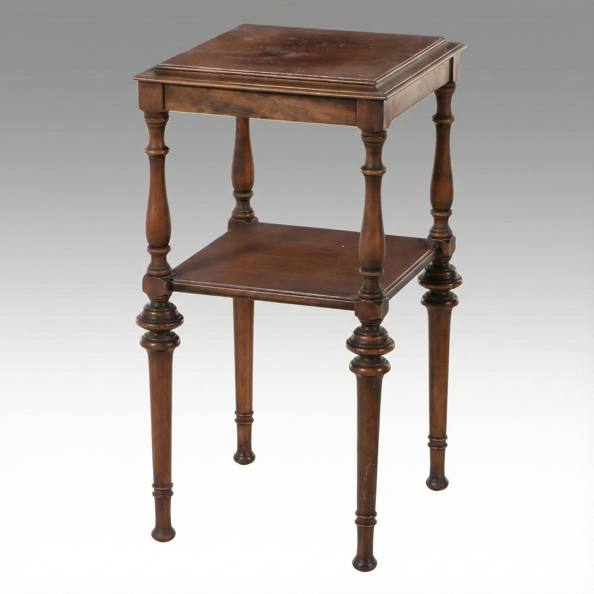 Walnut Two-Tiered Accent Table, Early to Mid-20th Century