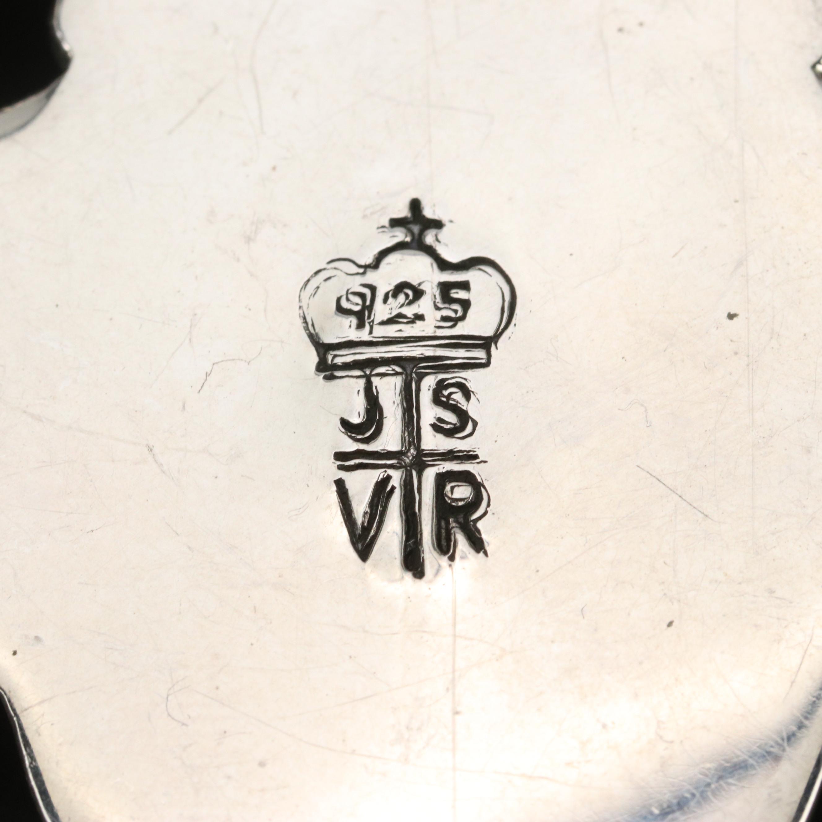 Signed Sterling Silver Southwestern Blanket Style Cross Pendant