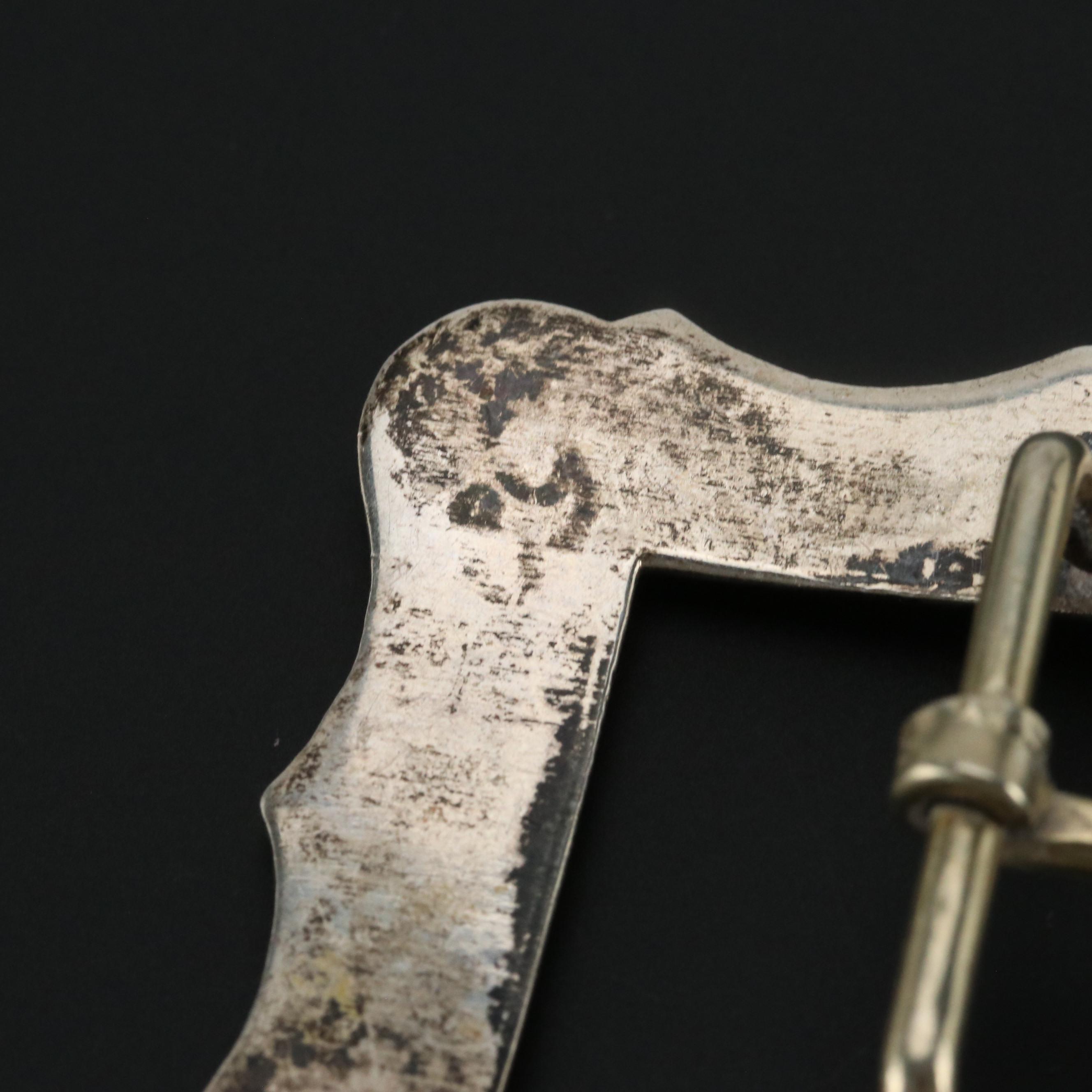 Vogt Engraved Southwestern Style Sterling Silver Buckle