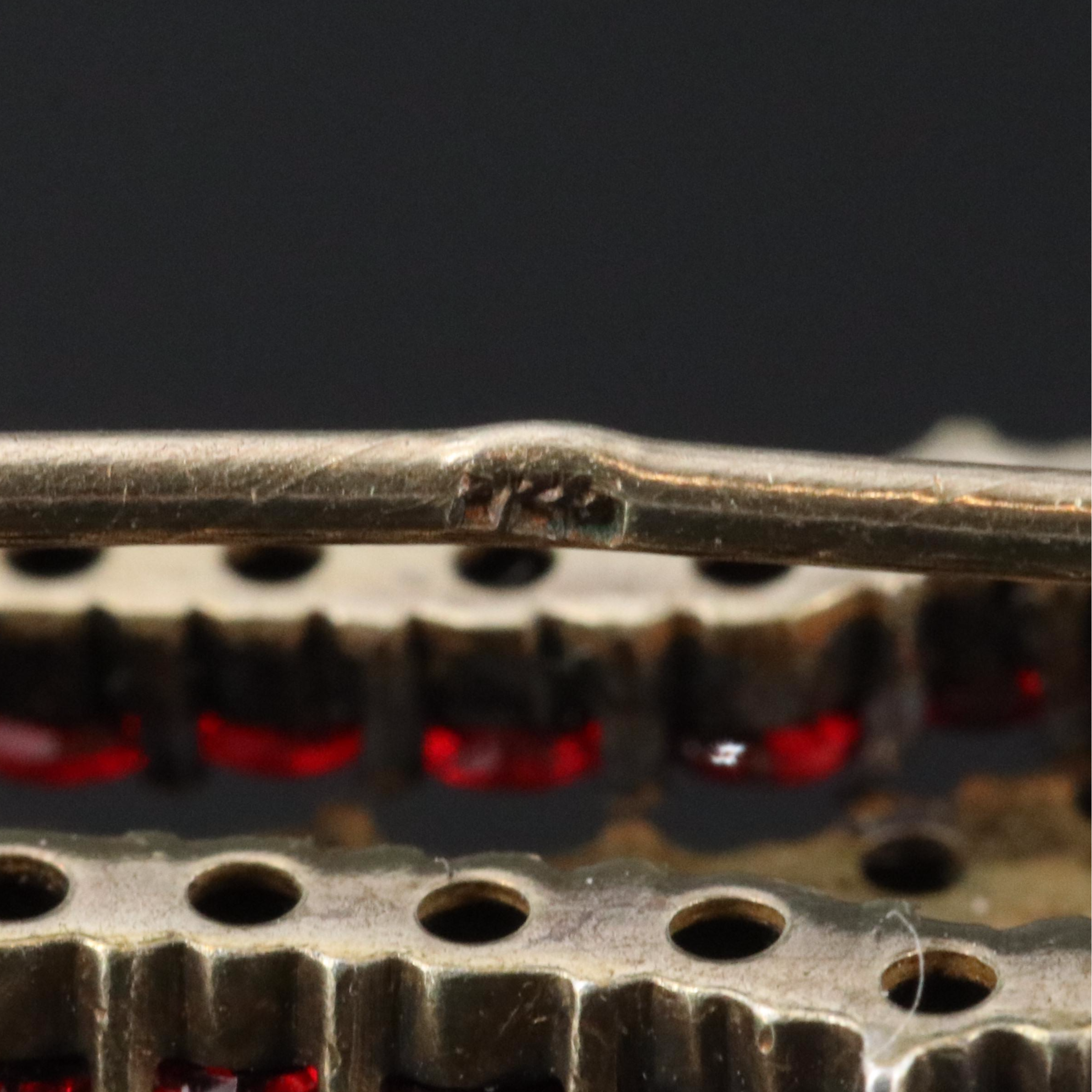 Vintage 900 Silver Garnet Earrings and Sterling Garnet Bar Pin