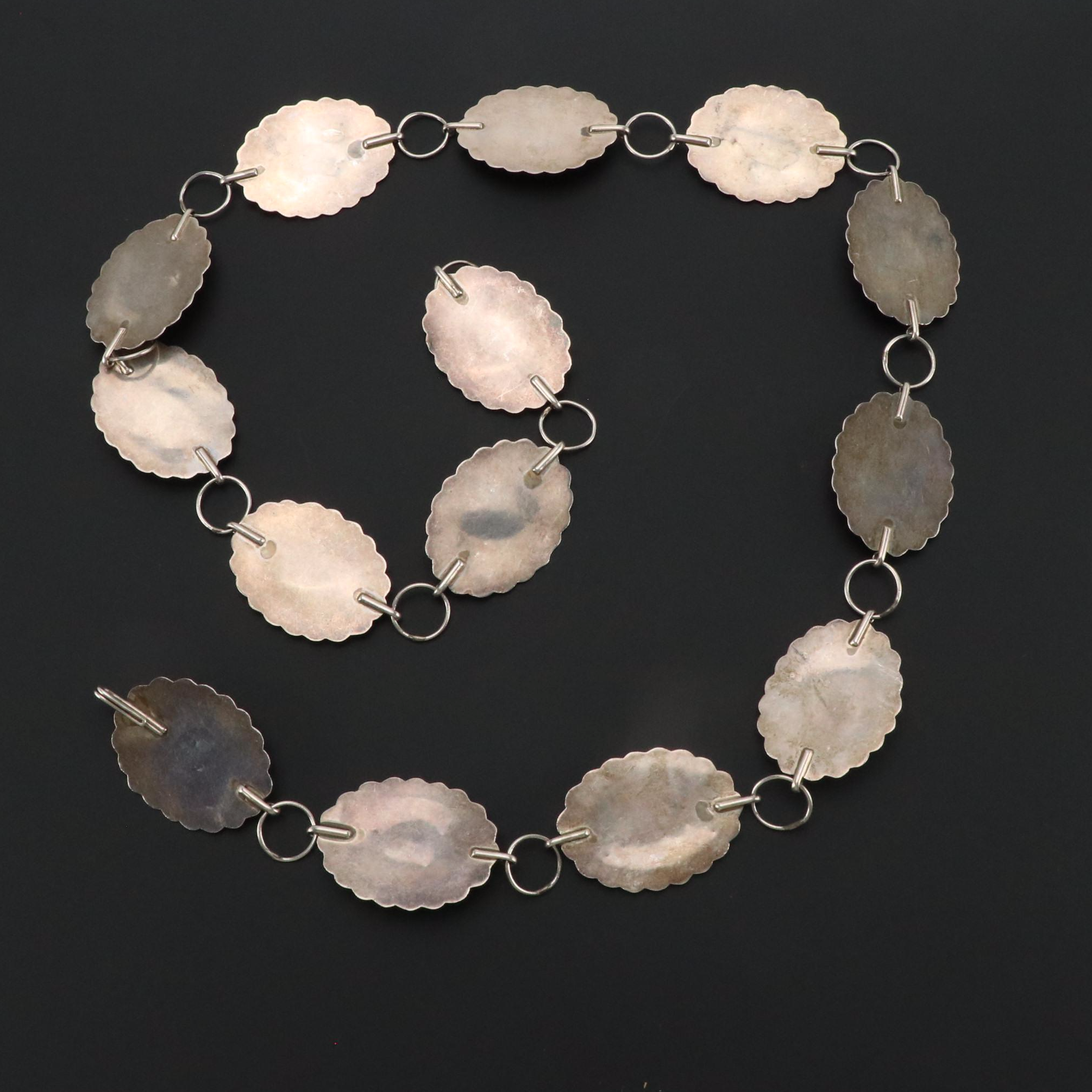 Southwestern Shadow Box Saw Cut Bezel Set Turquoise and Silver Concho Belt