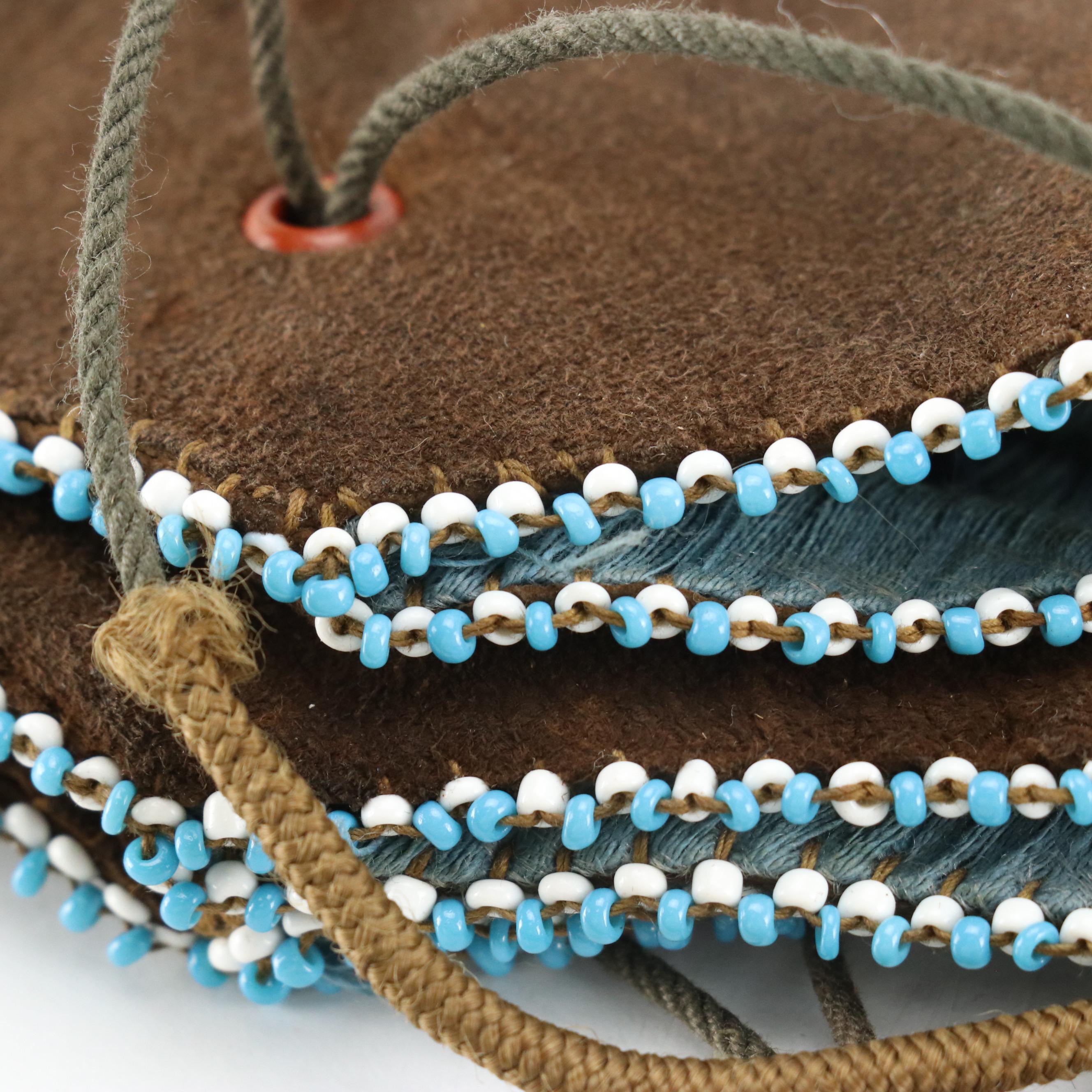 Native American Style Beaded Suede Pouch with Cordé Clutch and Other Pouch