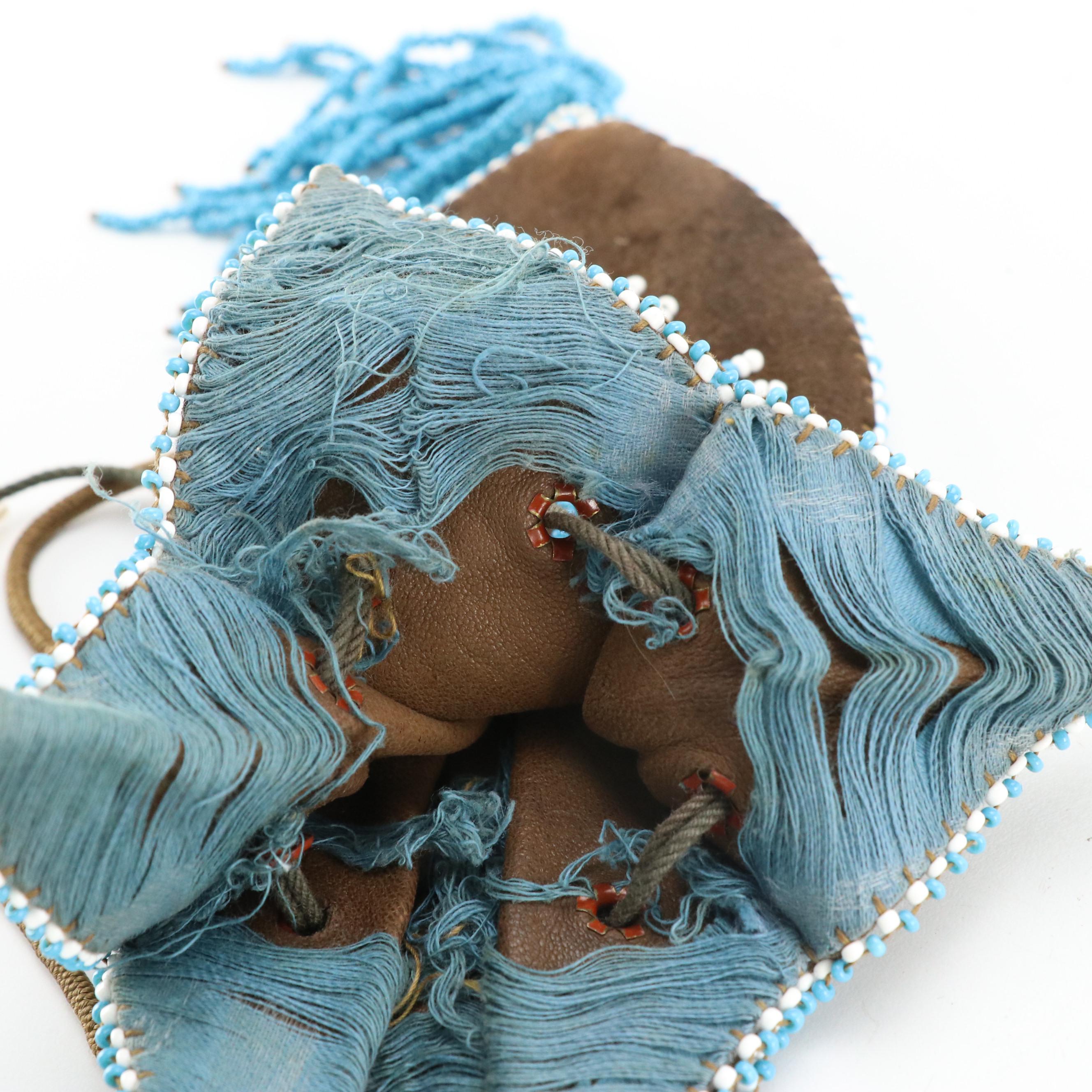 Native American Style Beaded Suede Pouch with Cordé Clutch and Other Pouch