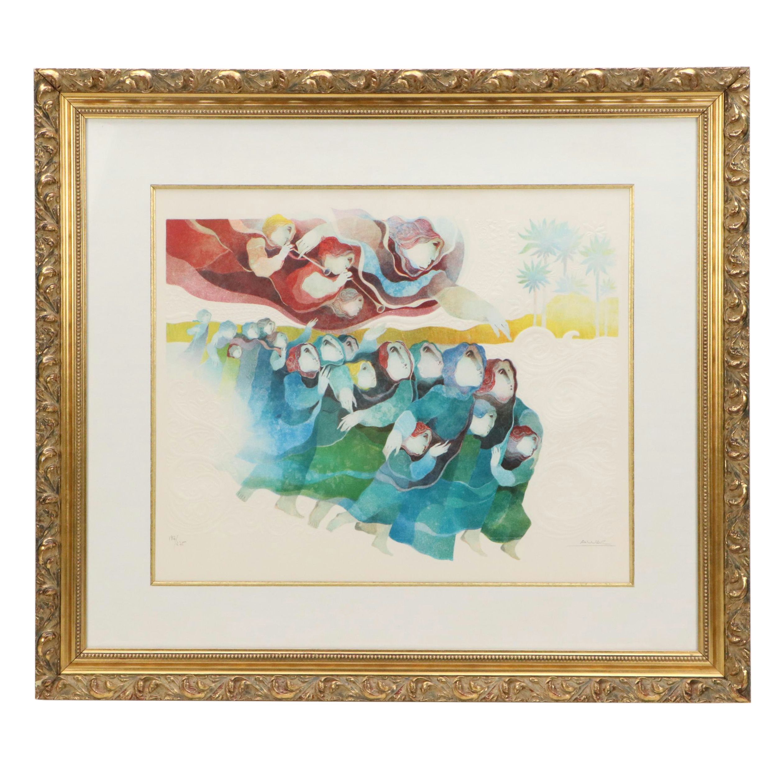 Àlvar Suñol Embossed Lithograph "Suite Biblique II/The Exodus"