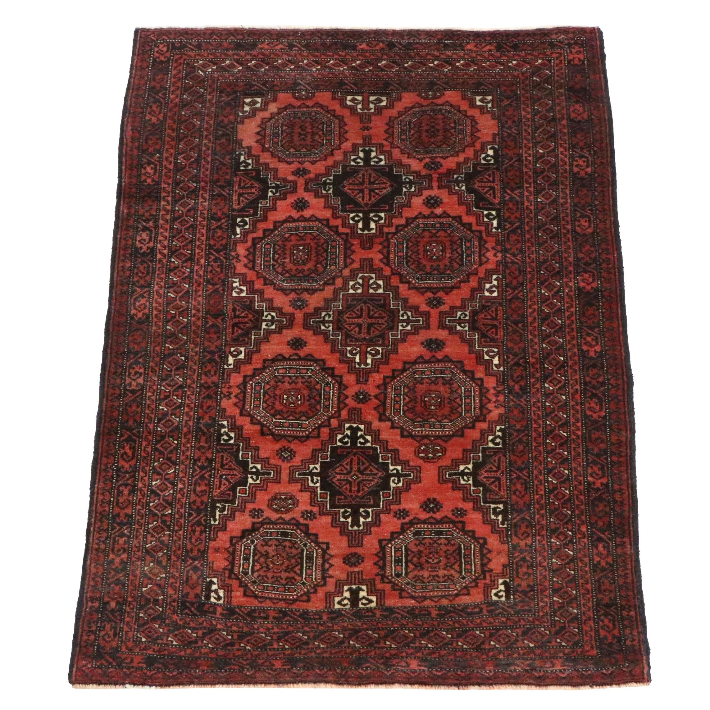 3'2 x 5'11 Hand-Knotted Pakistani Bokhara Accent Rug