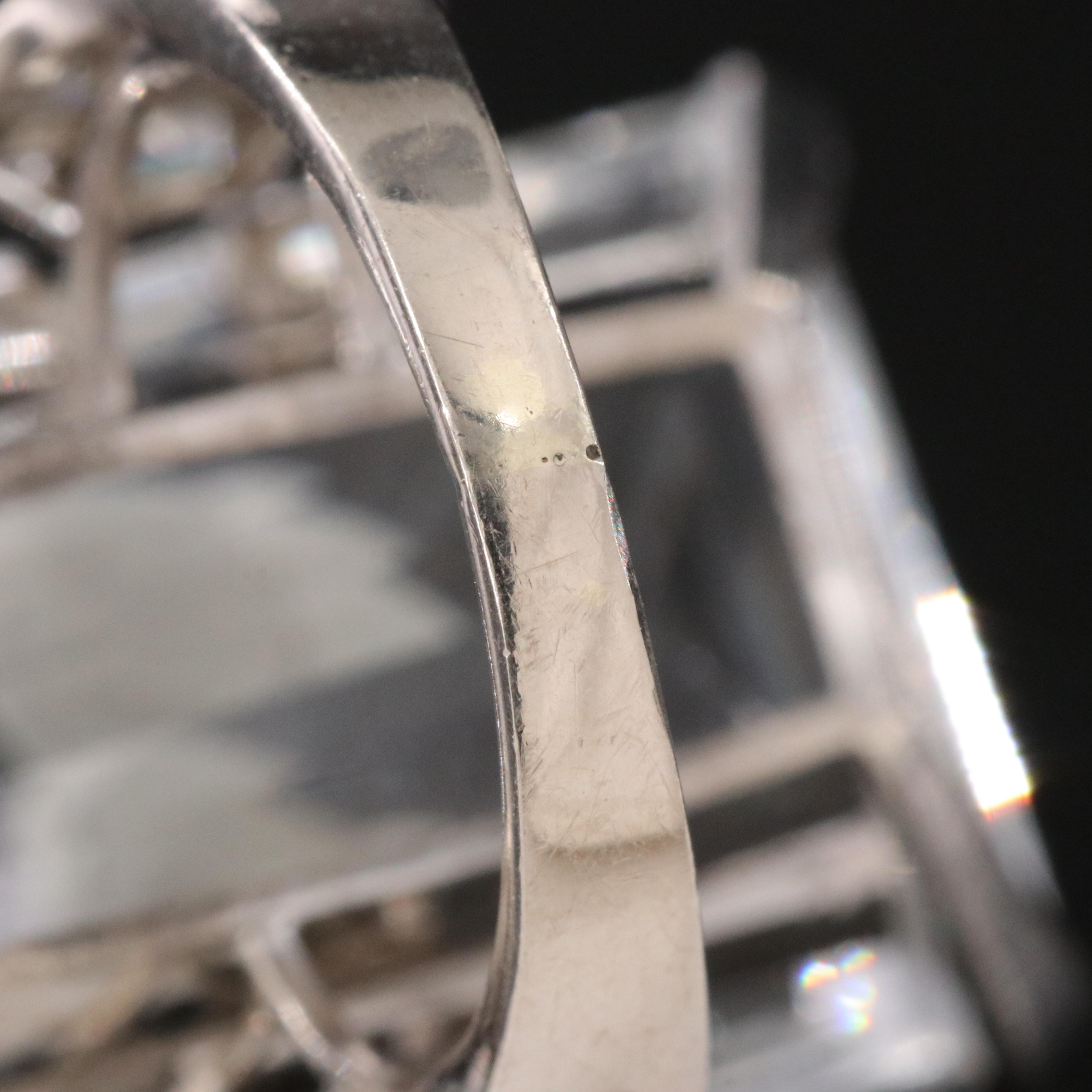 Rock Crystal and Diamond Ring in Silver/Gold/Palladium Alloy