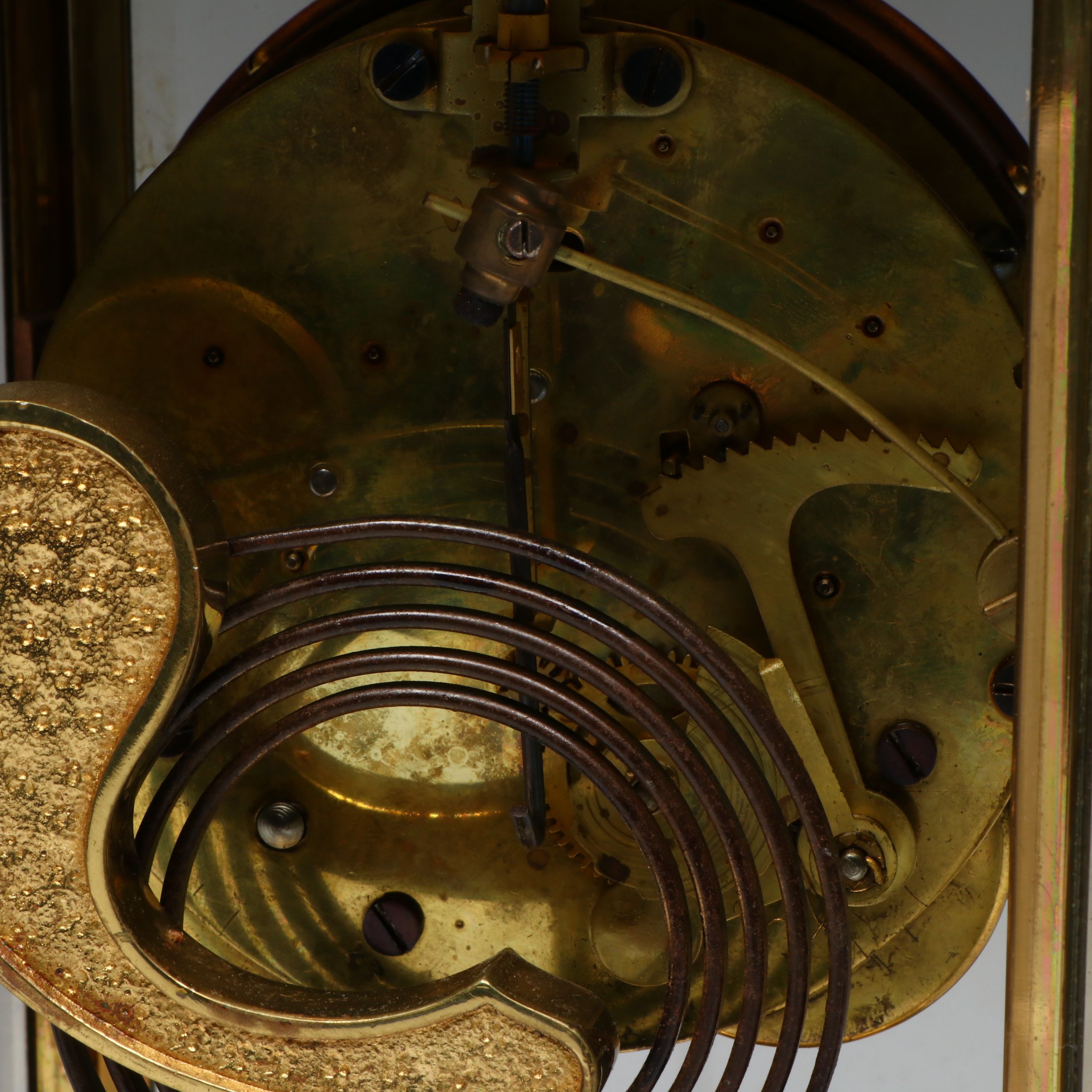 Ansonia Clock Co. Rococo Style Crystal Regulator Clock with Open Escapement