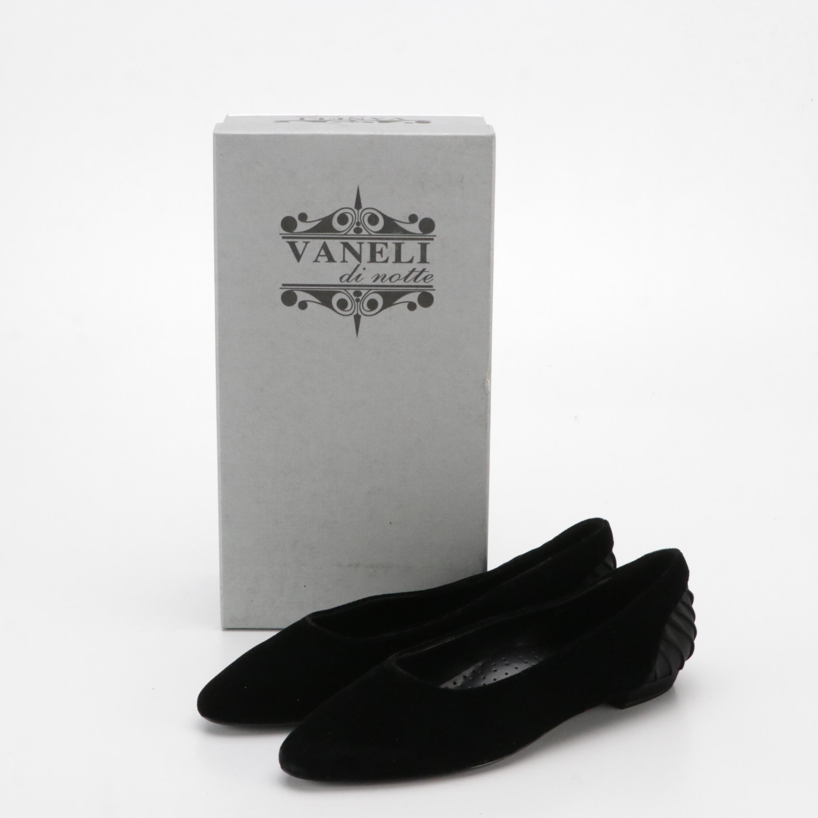 Stuart Weitzman Chic Pearl Black Suede & Veneli Geesol Black Velvet Ballet Flats