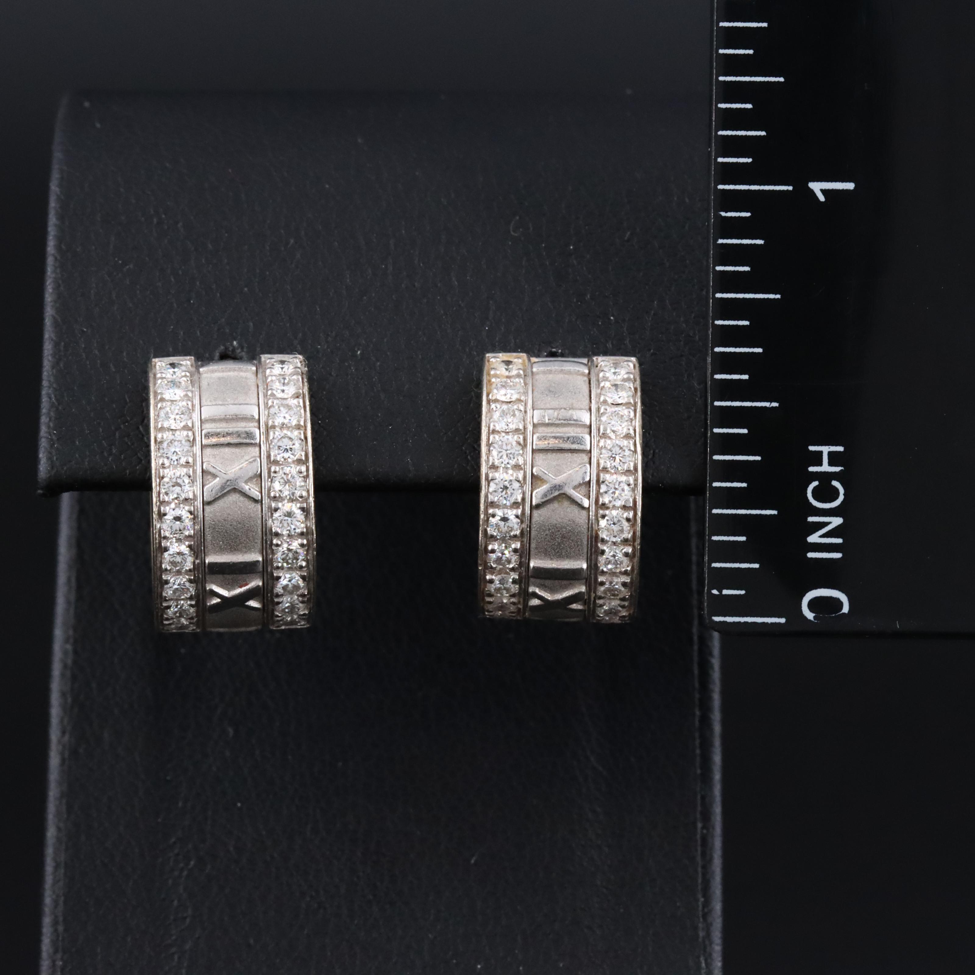 Tiffany & Co. Atlas 18K 1.10 CTW Diamond Hoop Earrings