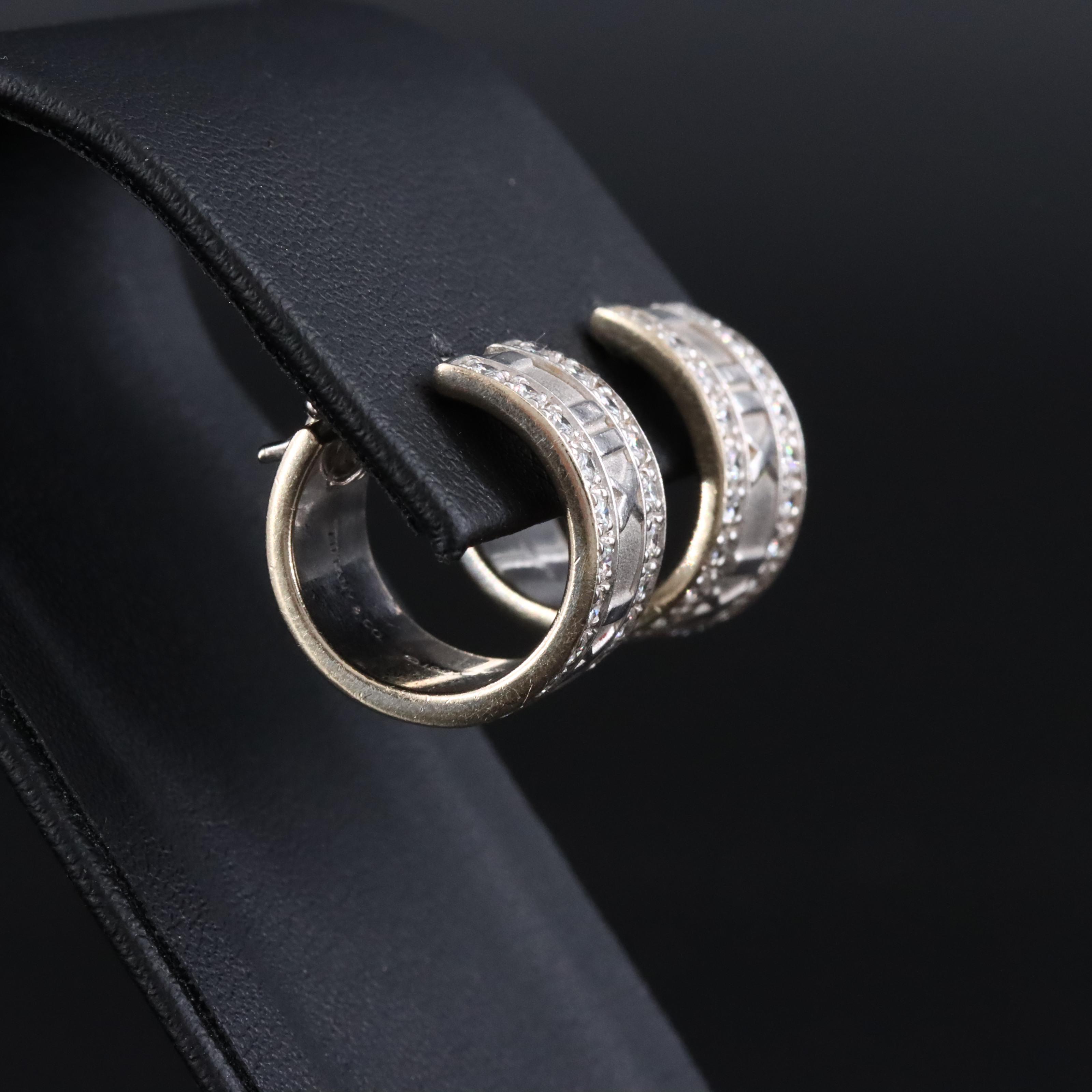 Tiffany & Co. Atlas 18K 1.10 CTW Diamond Hoop Earrings