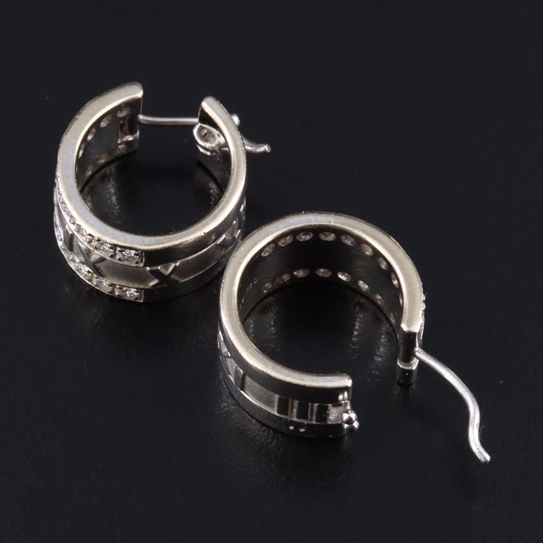 Tiffany & Co. Atlas 18K 1.10 CTW Diamond Hoop Earrings