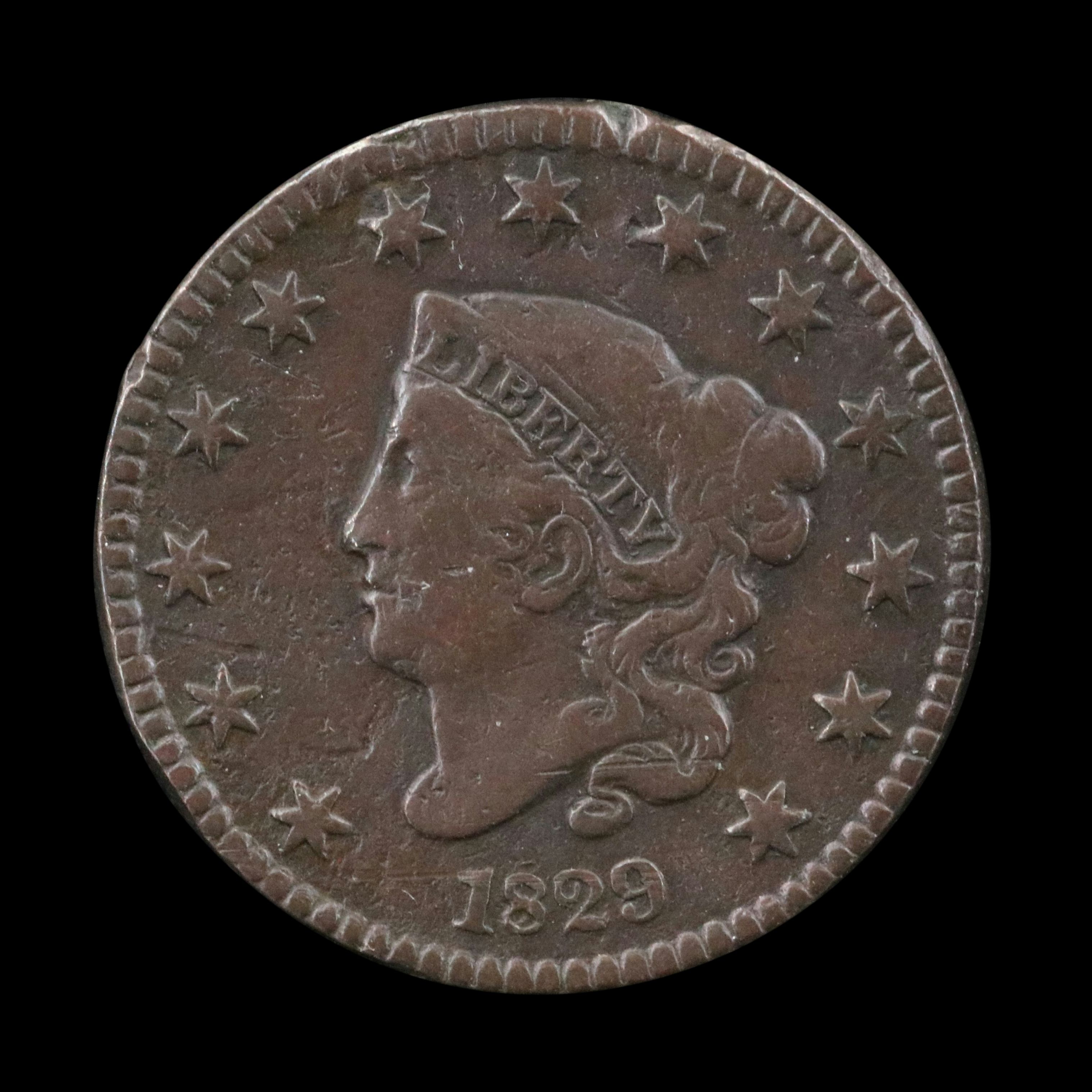 1829 Coronet Head Large Cent