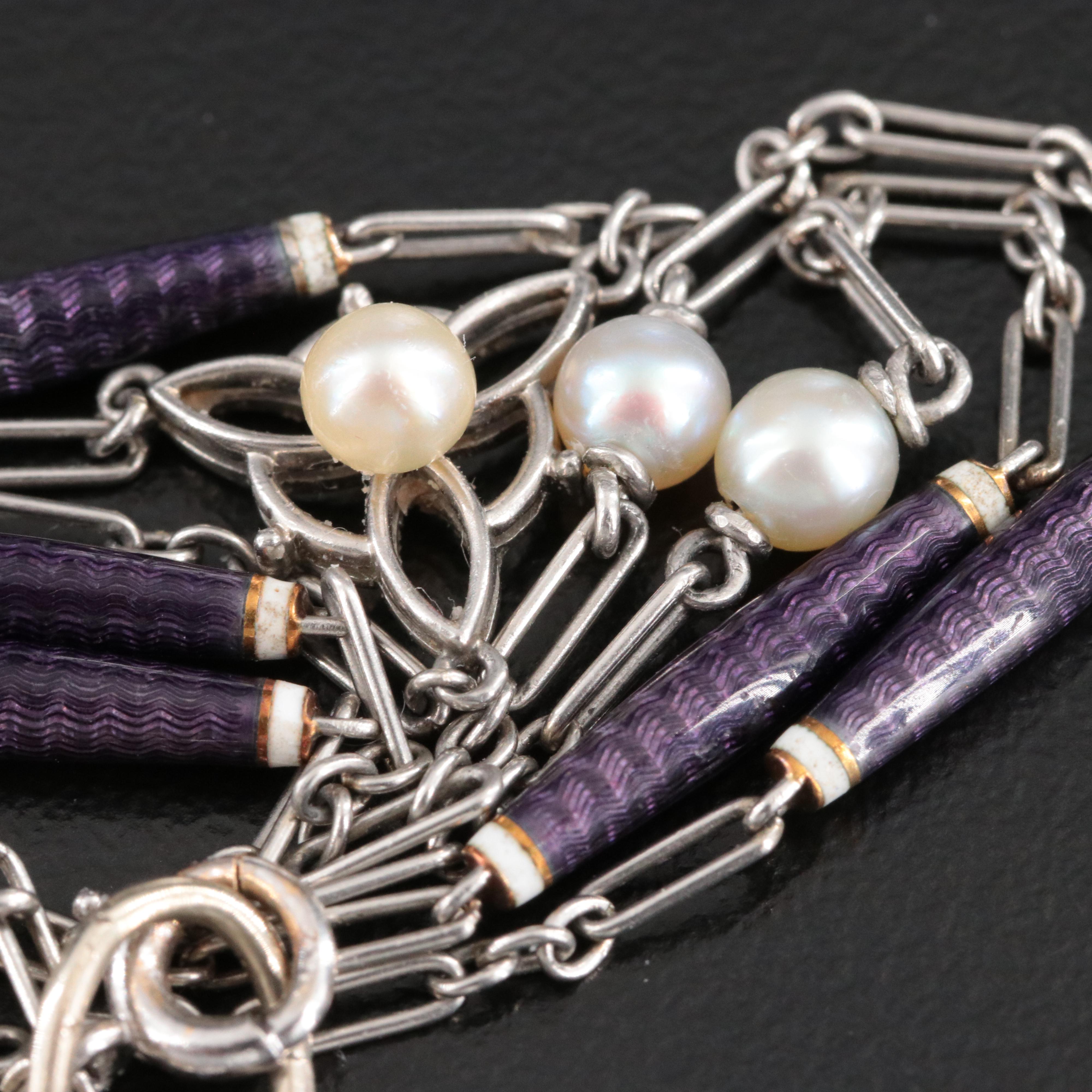 Art Deco Jacques Kreisler & Co. Platinum Necklace with 800 Silver Pendant