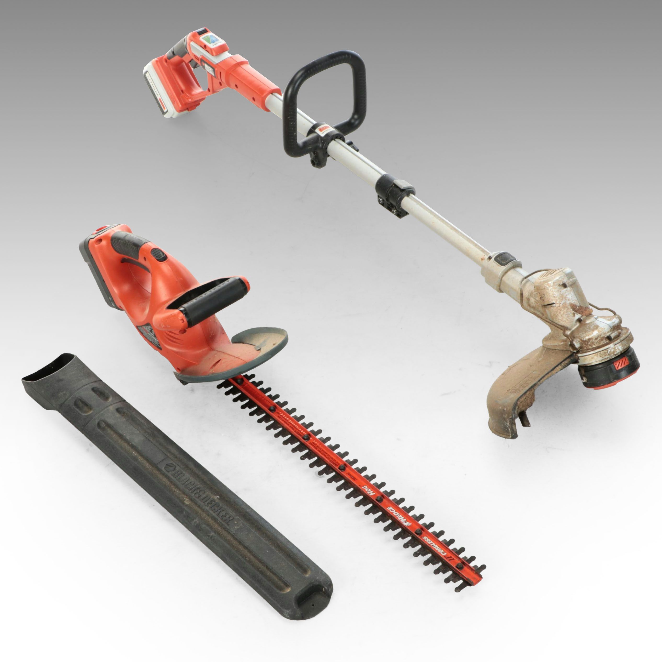 Black+Decker Cordless String Trimmer and Hedge Hog Trimmer with Sleeve