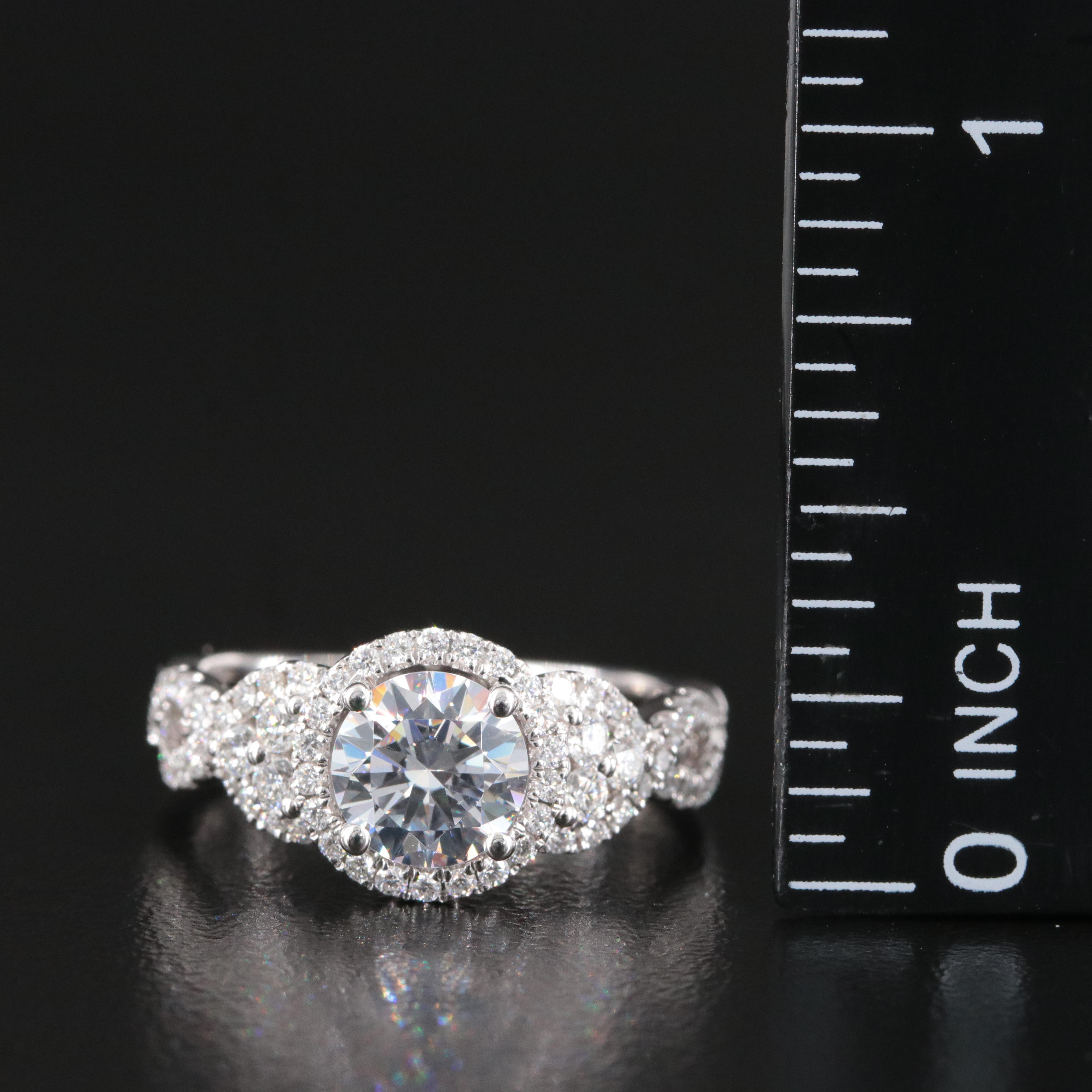 Simon G. 18K 0.57 CTW Diamond Semi Mount Ring with CZ Center