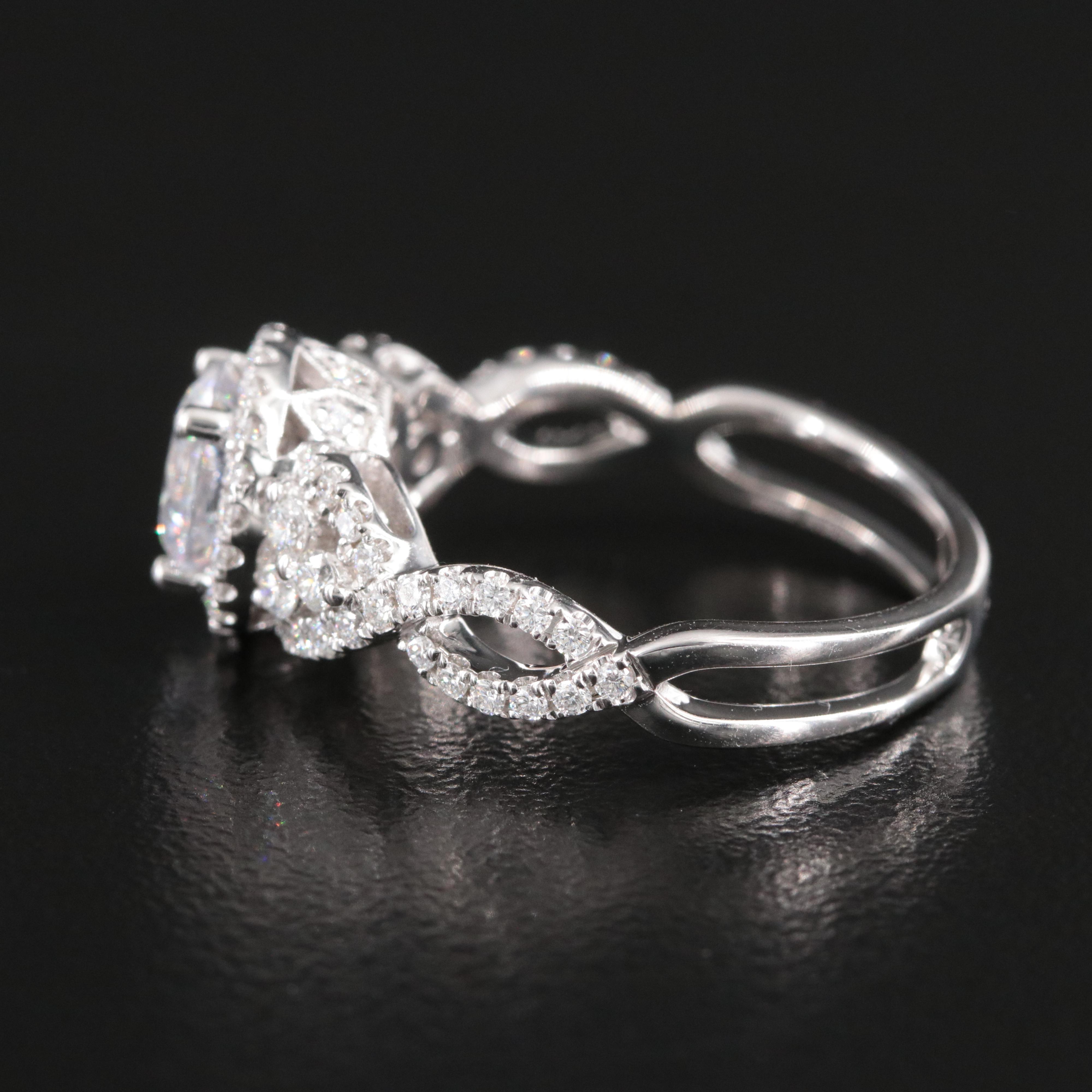 Simon G. 18K 0.57 CTW Diamond Semi Mount Ring with CZ Center