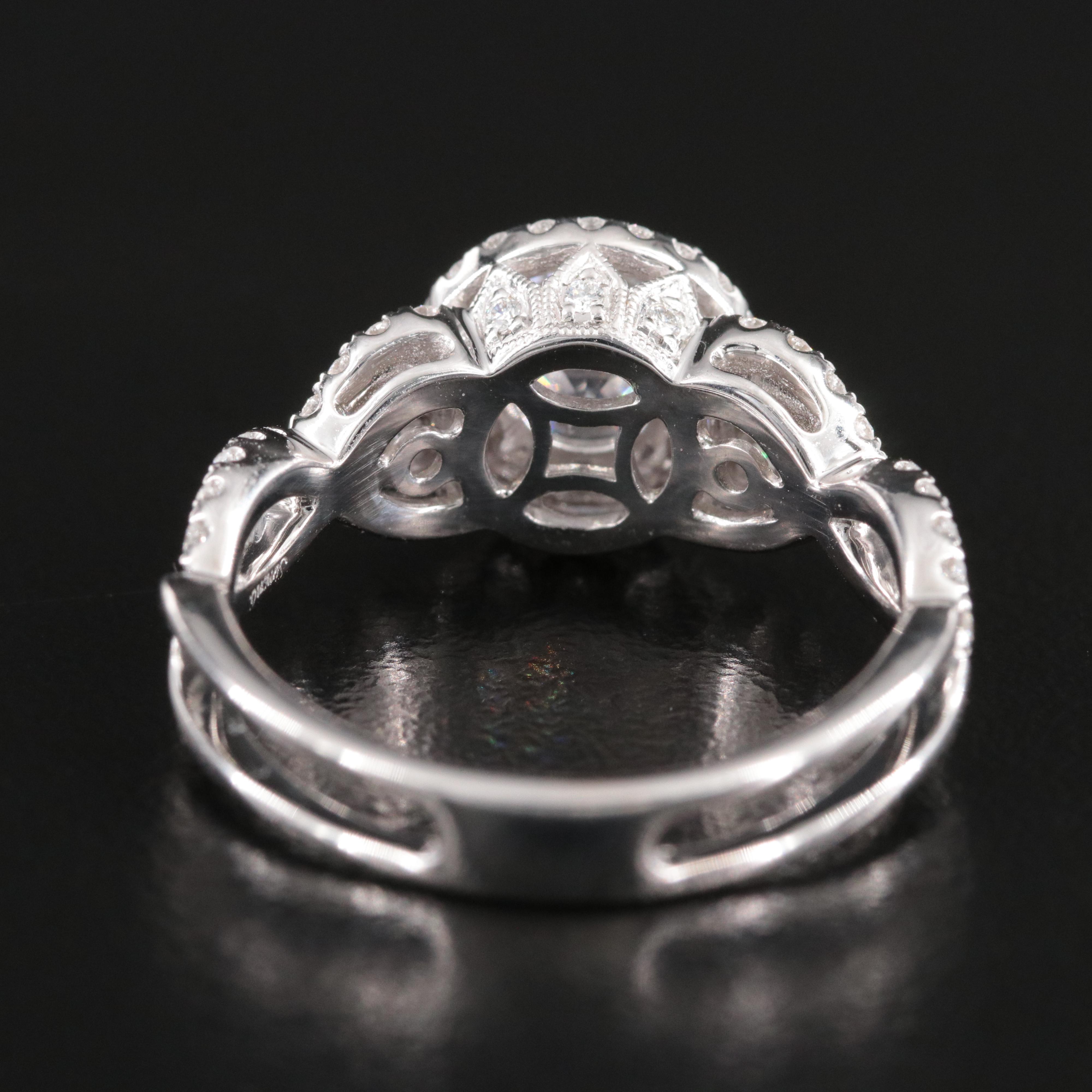 Simon G. 18K 0.57 CTW Diamond Semi Mount Ring with CZ Center