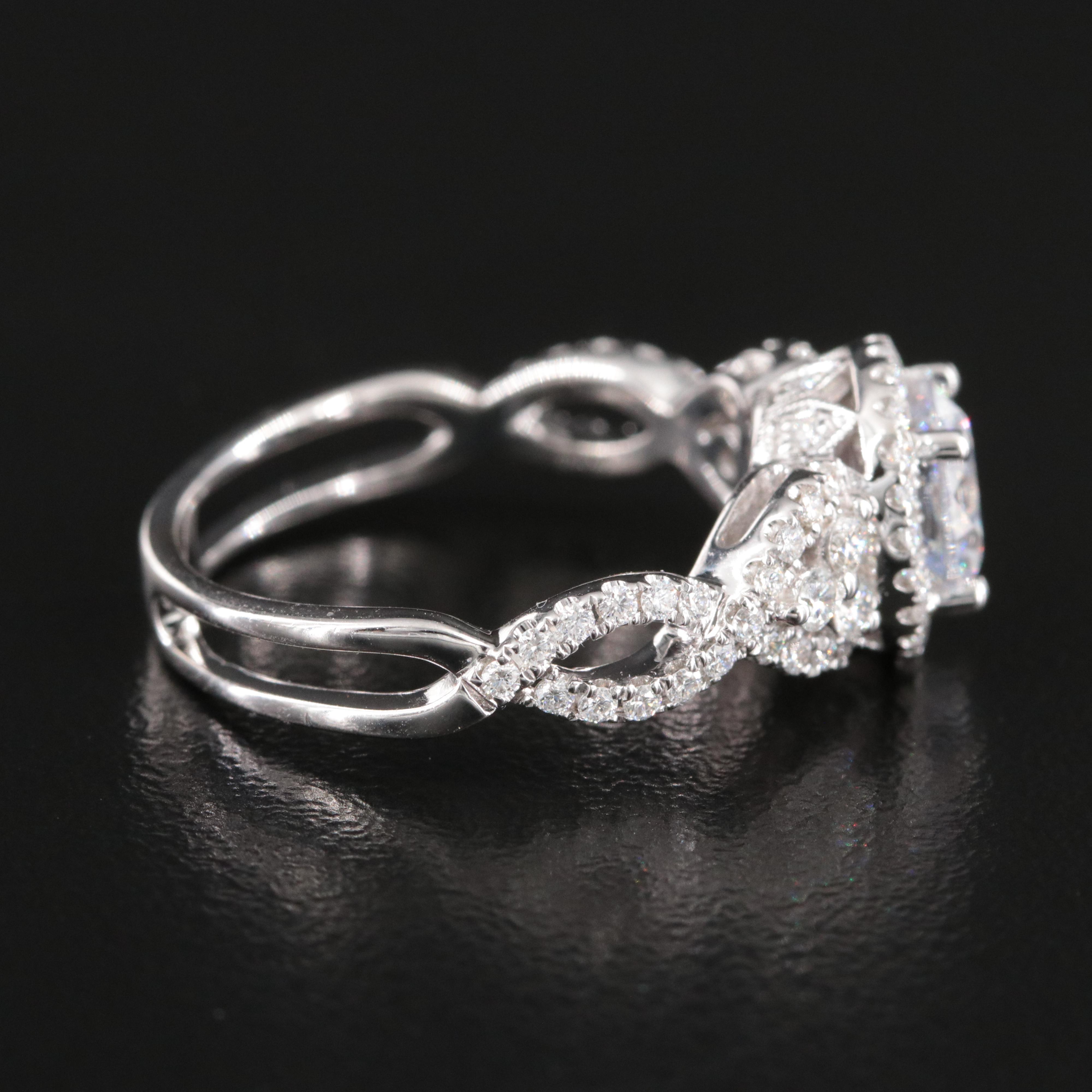 Simon G. 18K 0.57 CTW Diamond Semi Mount Ring with CZ Center