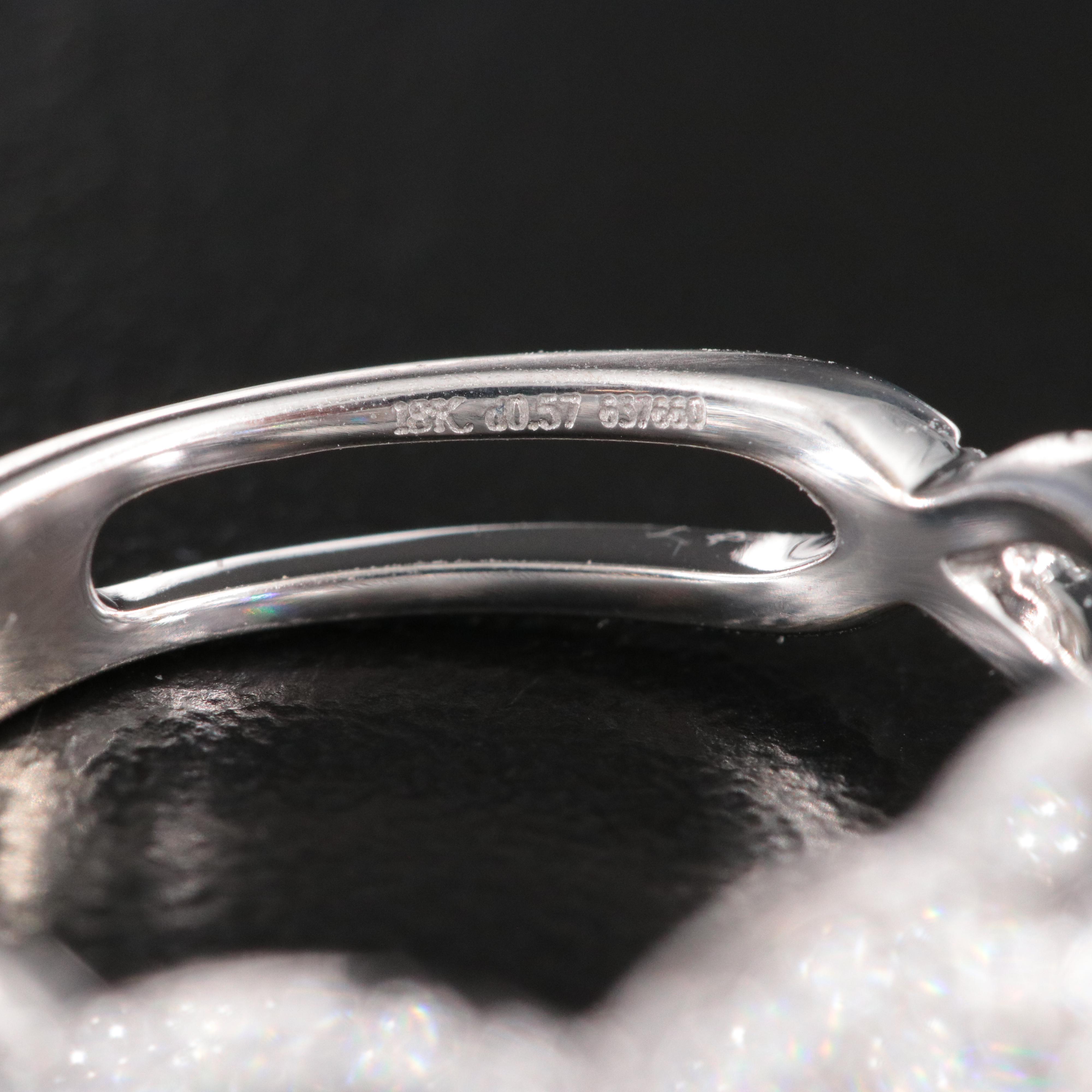 Simon G. 18K 0.57 CTW Diamond Semi Mount Ring with CZ Center