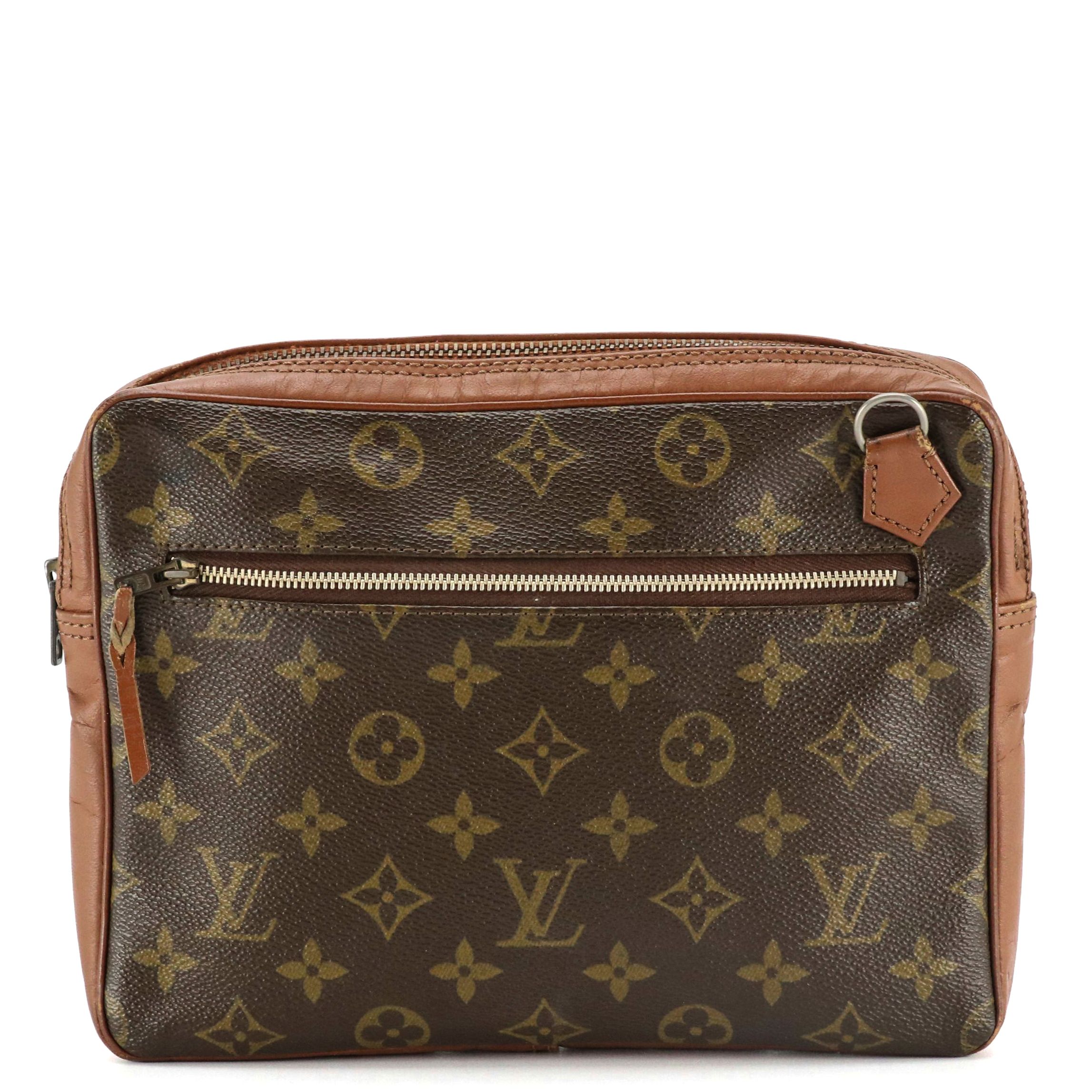 Louis Vuitton Monogram Canvas and Leather Zip Pouch